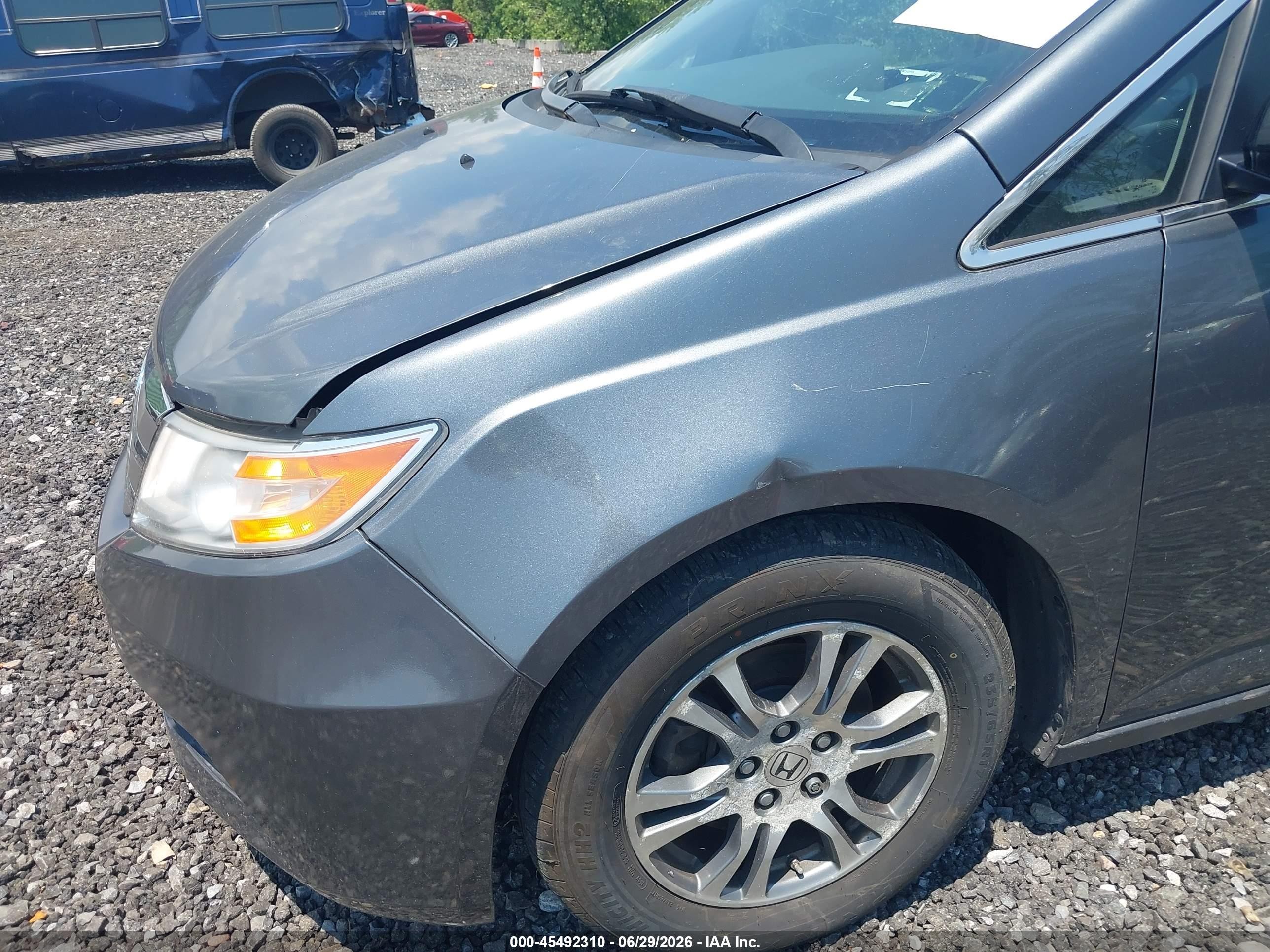 2013 Honda Odyssey Ex-l Gray vin: 5FNRL5H68DB040788