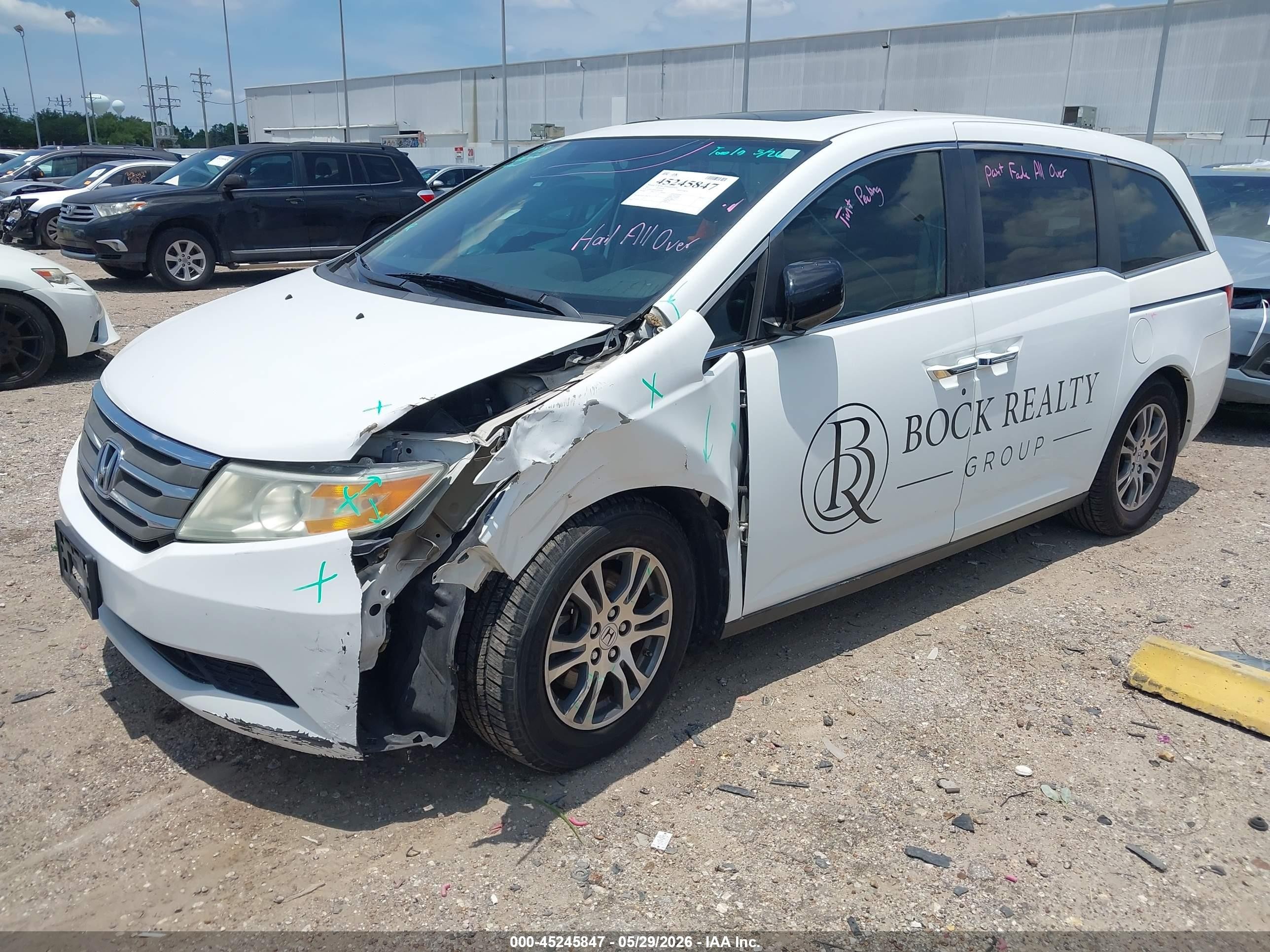 2013 Honda Odyssey Ex-l White vin: 5FNRL5H68DB044906