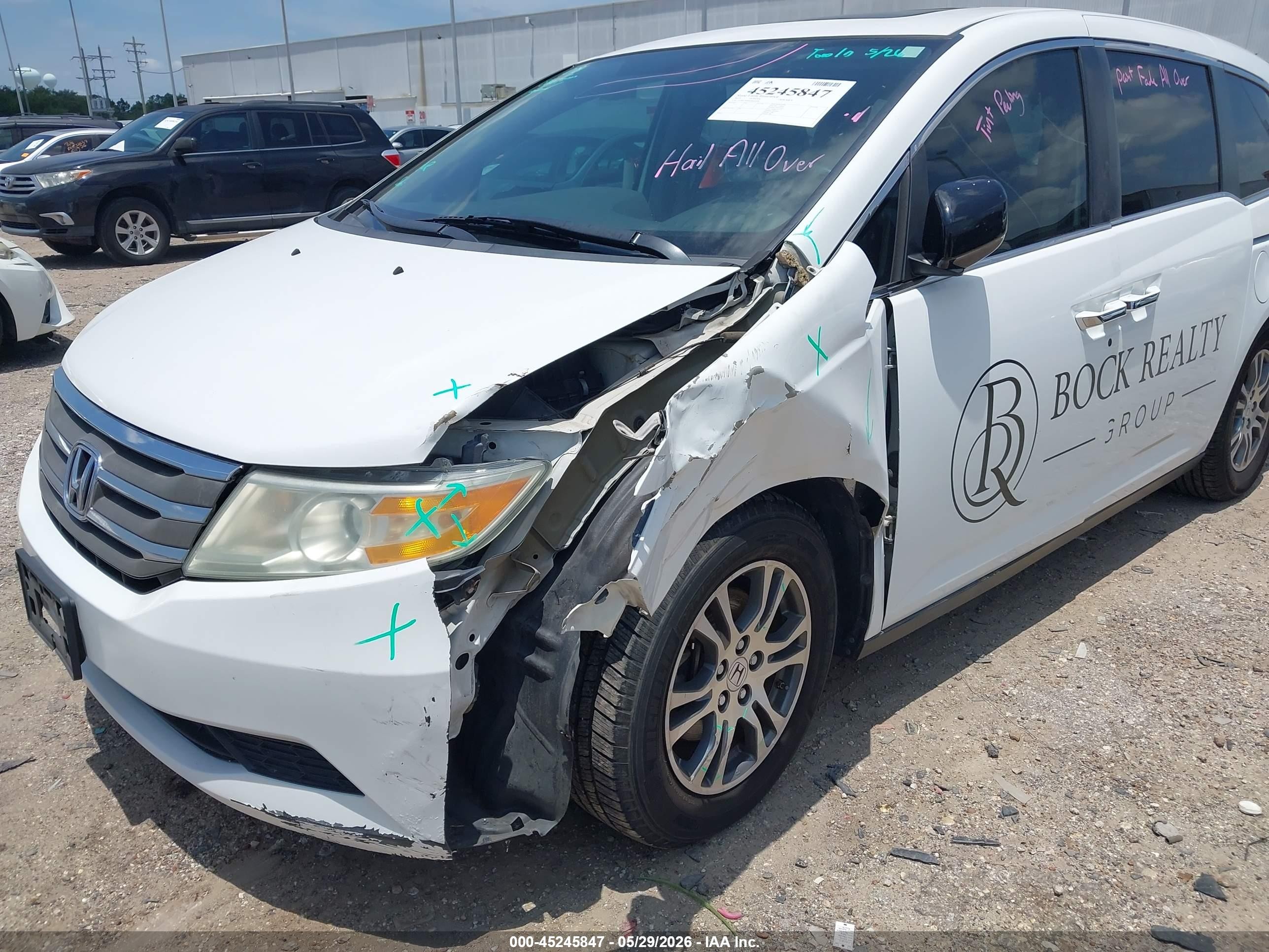 2013 Honda Odyssey Ex-l White vin: 5FNRL5H68DB044906
