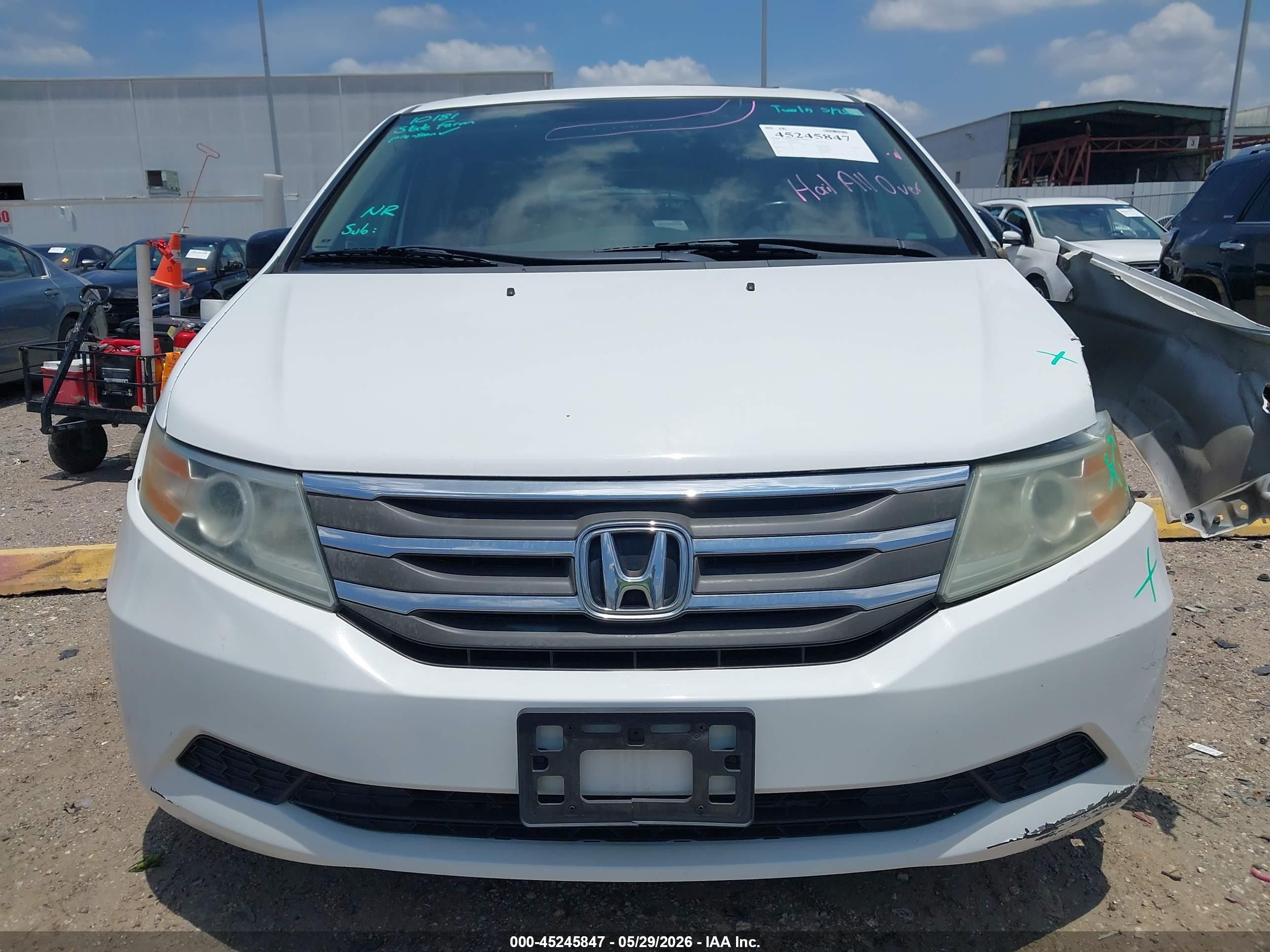 2013 Honda Odyssey Ex-l White vin: 5FNRL5H68DB044906
