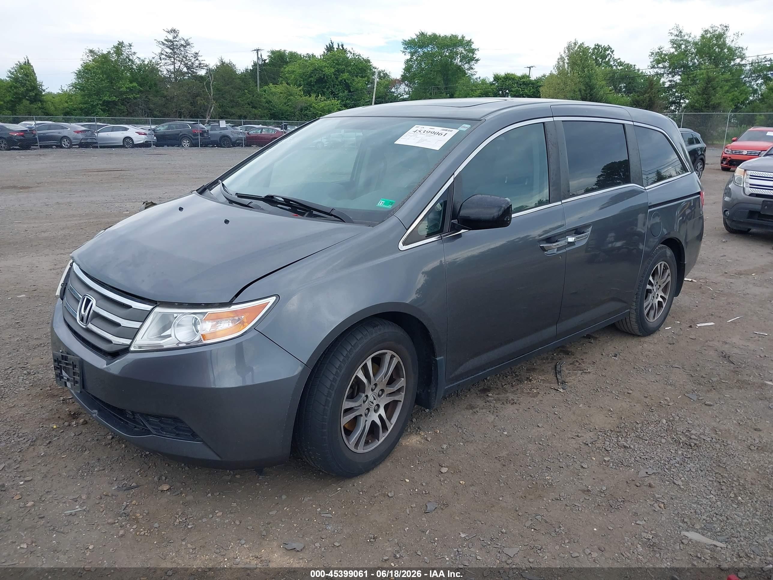 2013 Honda Odyssey Ex-l Gray vin: 5FNRL5H68DB047465