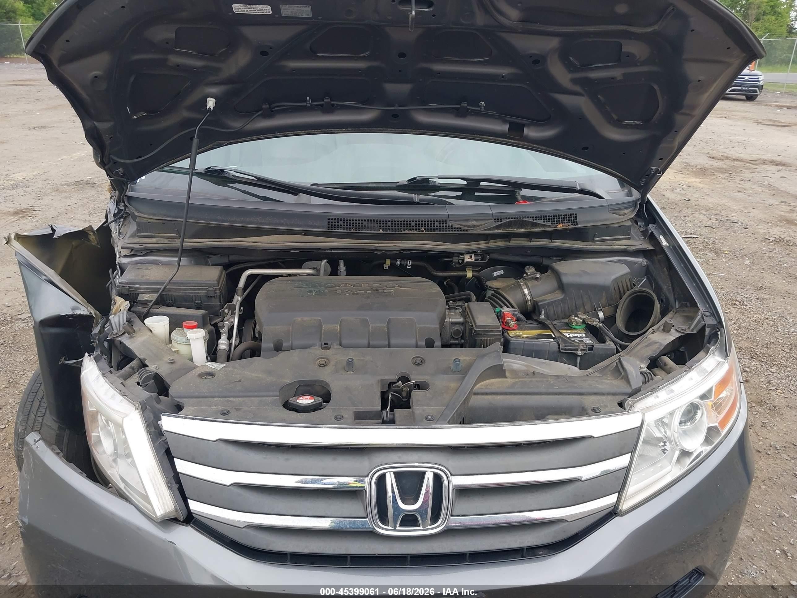 2013 Honda Odyssey Ex-l Gray vin: 5FNRL5H68DB047465