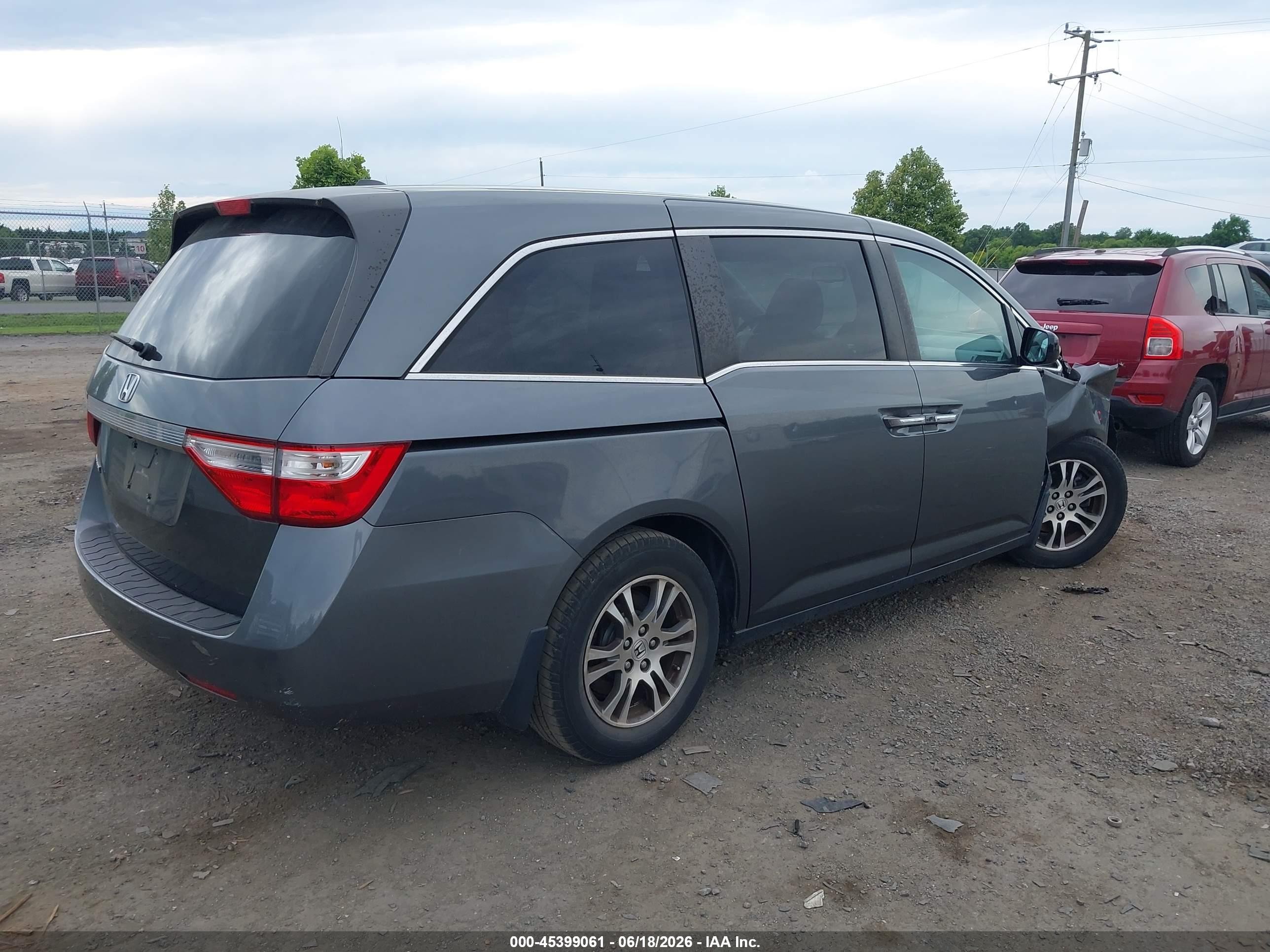 2013 Honda Odyssey Ex-l Gray vin: 5FNRL5H68DB047465