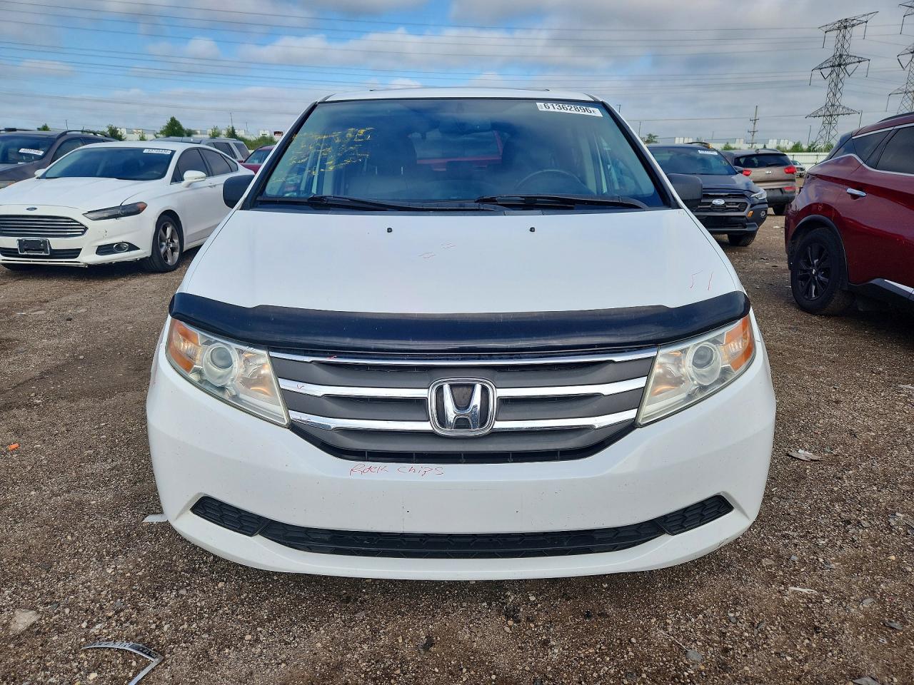 2013 Honda Odyssey Exl White vin: 5FNRL5H68DB053640