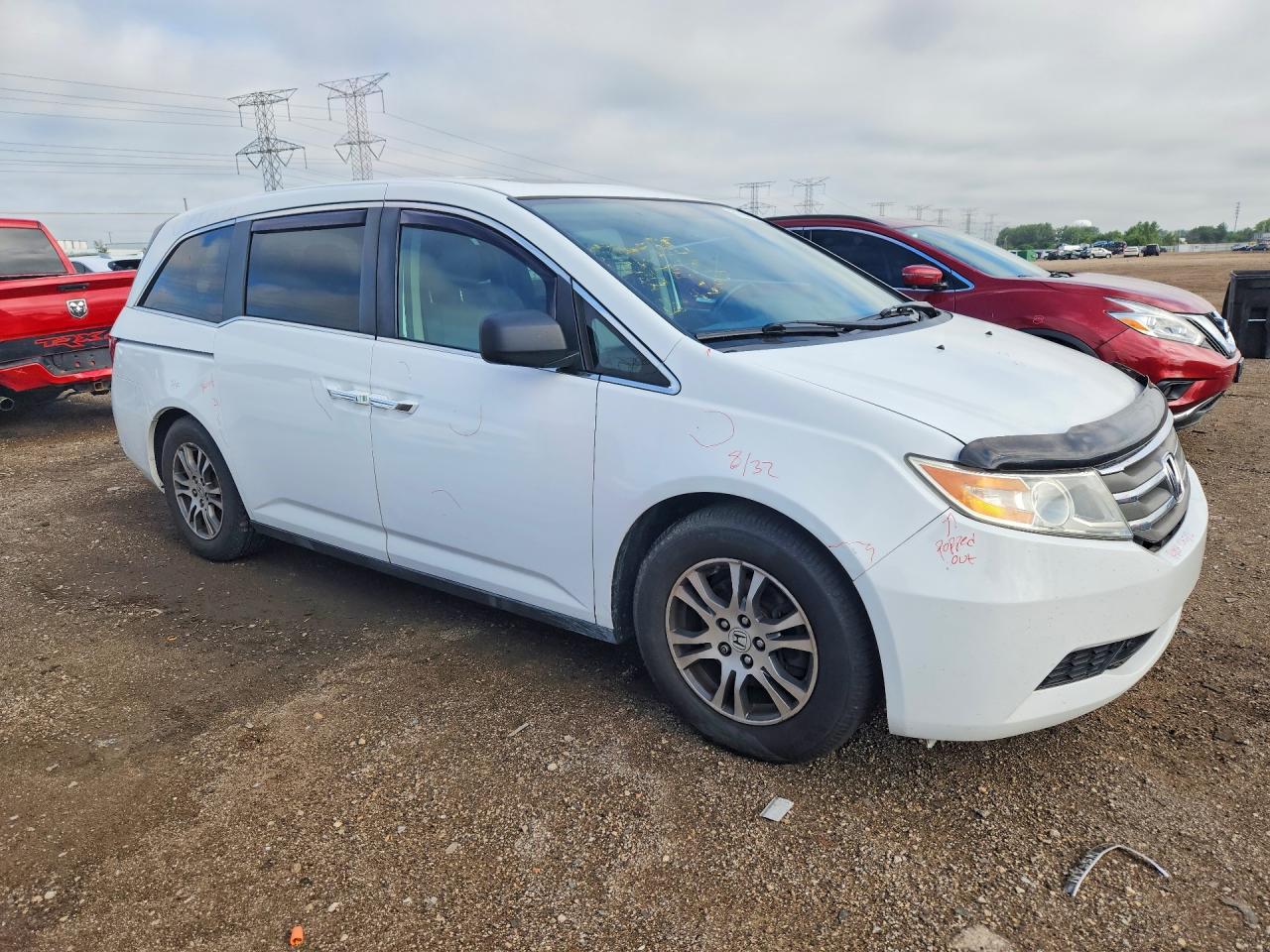 2013 Honda Odyssey Exl White vin: 5FNRL5H68DB053640