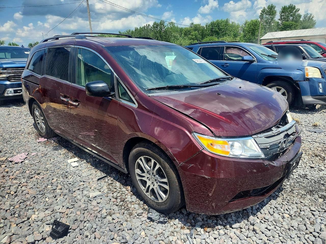2013 Honda Odyssey Exl Burgundy vin: 5FNRL5H68DB061060