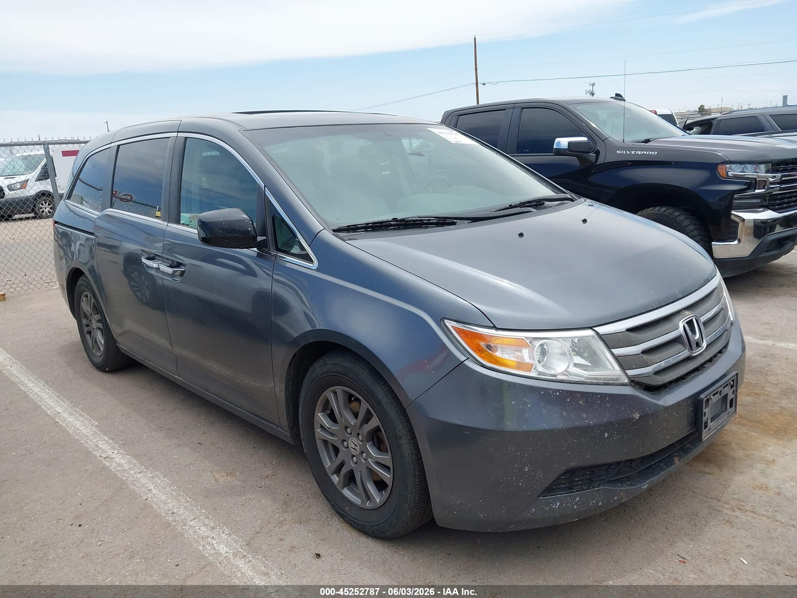 2013 Honda Odyssey Ex-l Gray vin: 5FNRL5H68DB065027