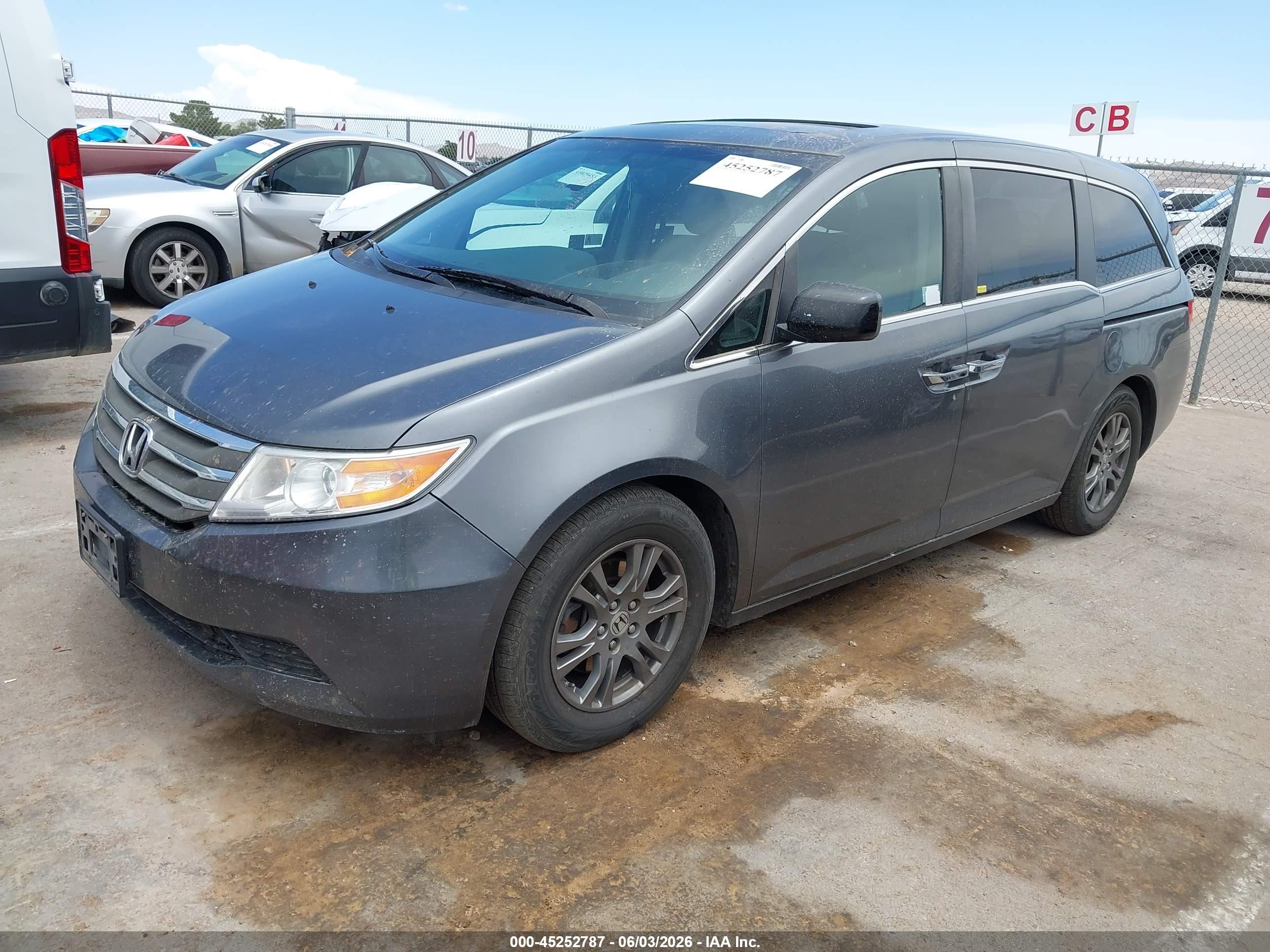2013 Honda Odyssey Ex-l Gray vin: 5FNRL5H68DB065027