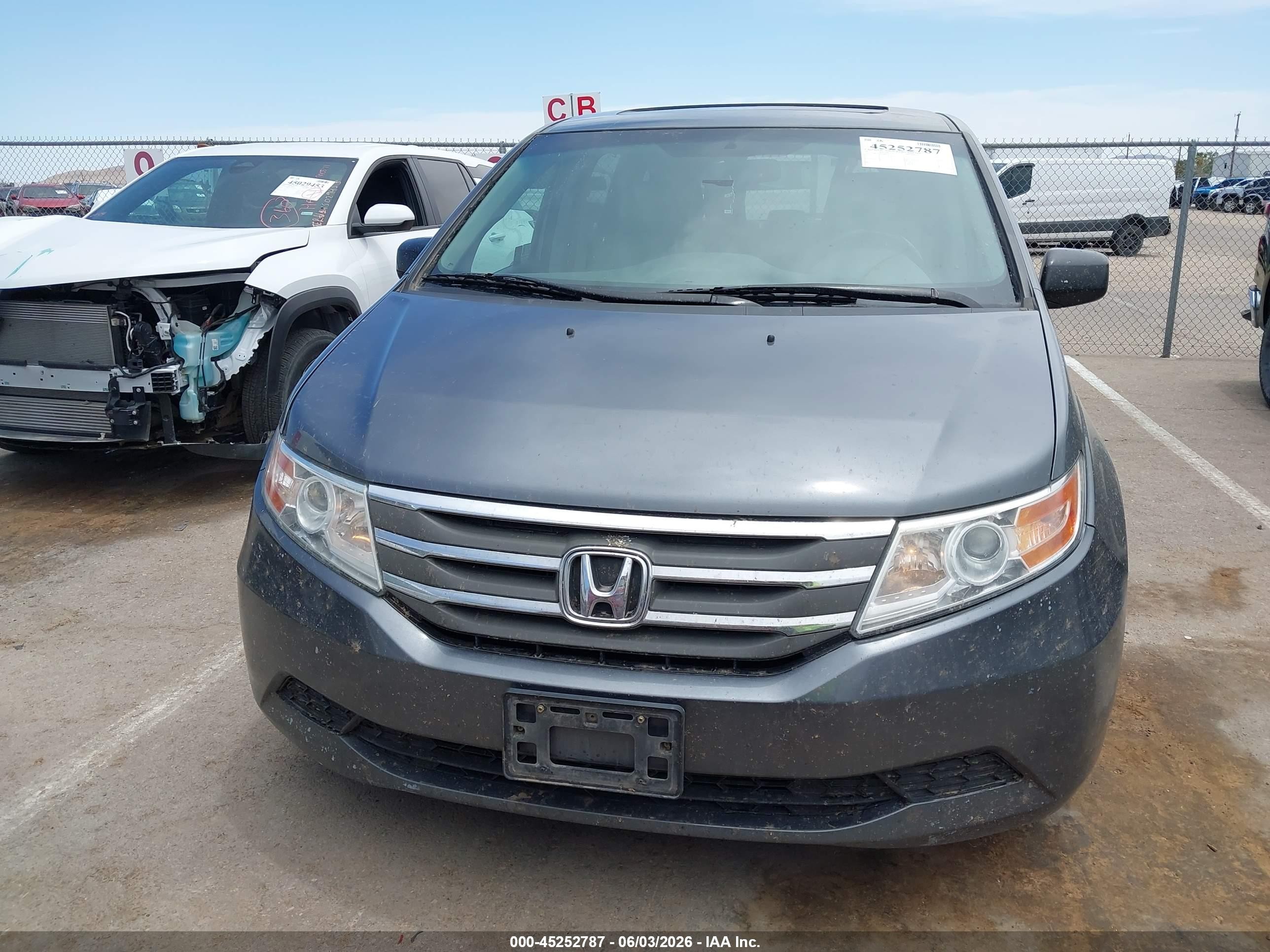 2013 Honda Odyssey Ex-l Gray vin: 5FNRL5H68DB065027