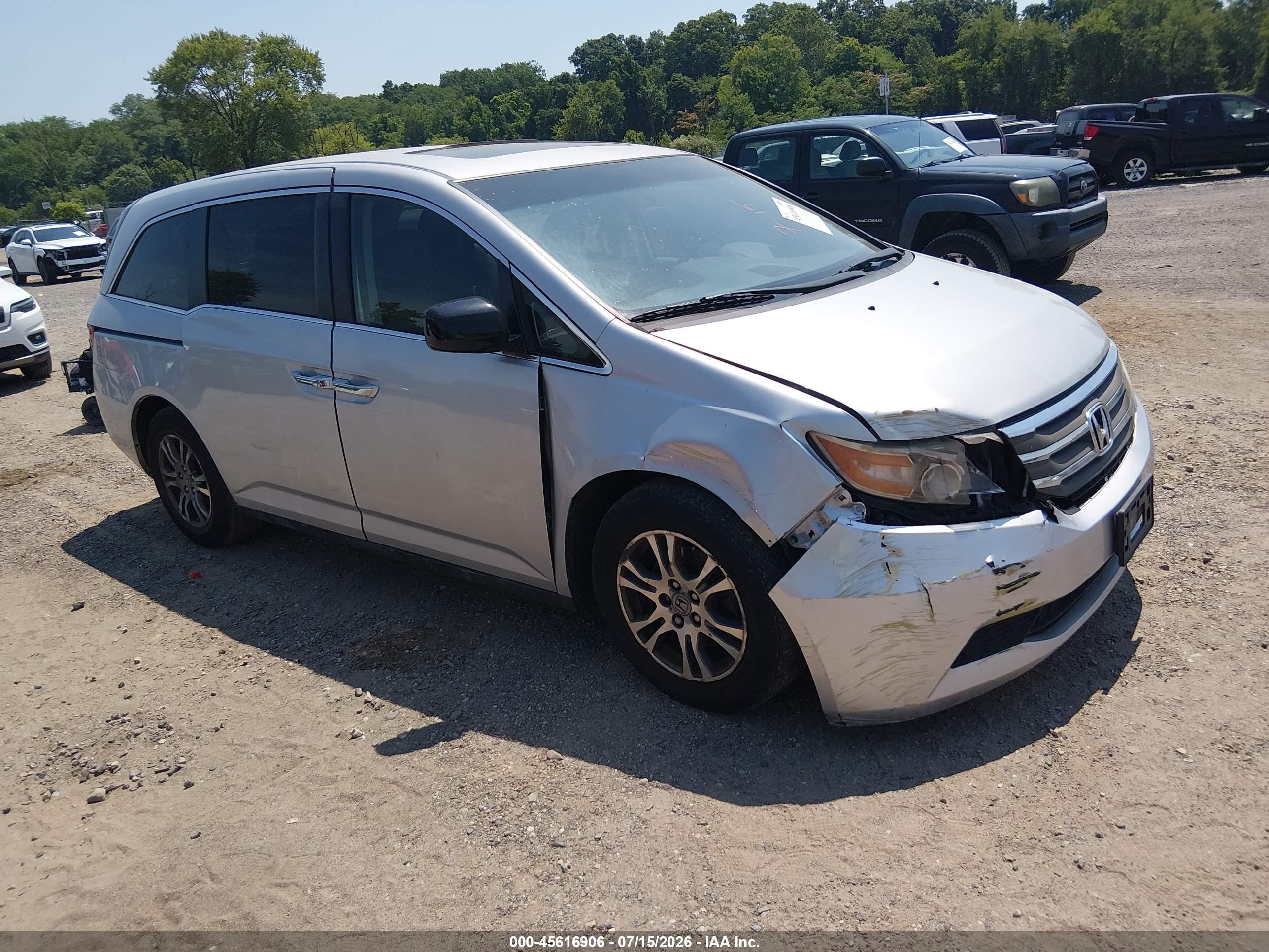 2013 Honda Odyssey Ex-l Silver vin: 5FNRL5H68DB066551