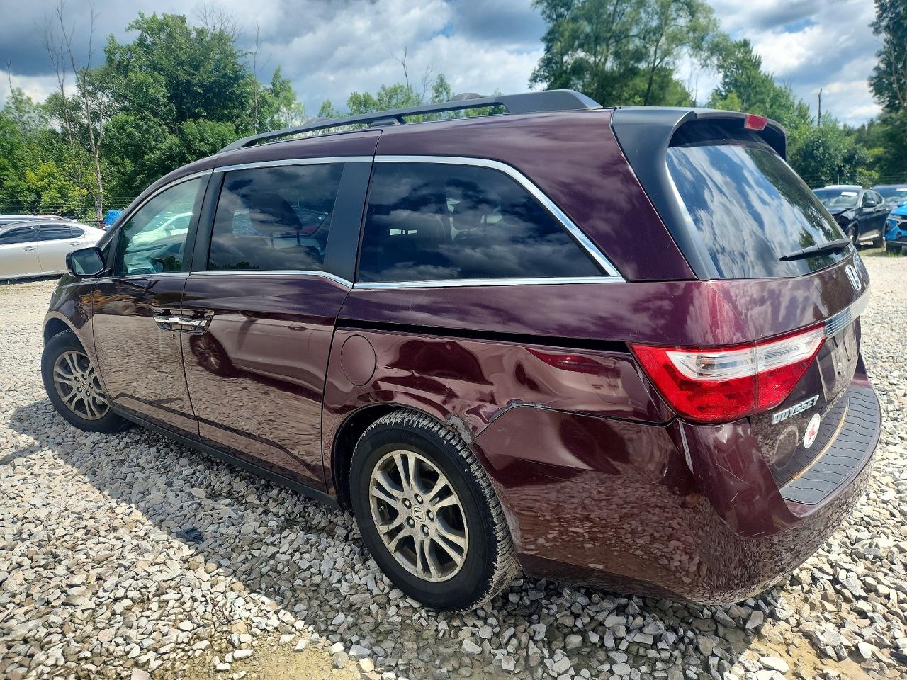 2013 Honda Odyssey Exl Burgundy vin: 5FNRL5H68DB082426