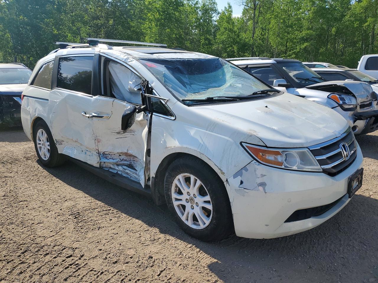 2013 Honda Odyssey Exl White vin: 5FNRL5H68DB503898
