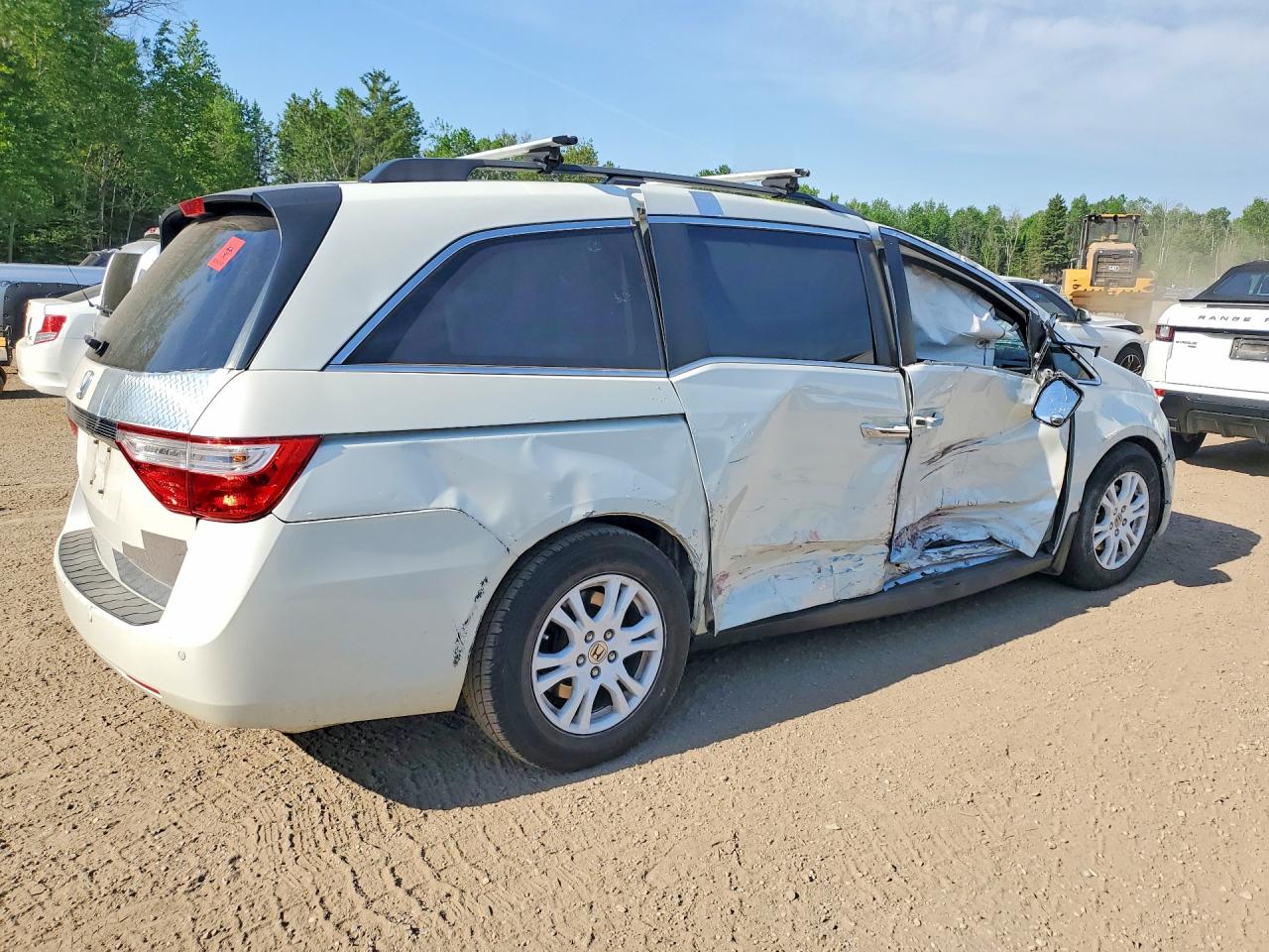 2013 Honda Odyssey Exl White vin: 5FNRL5H68DB503898