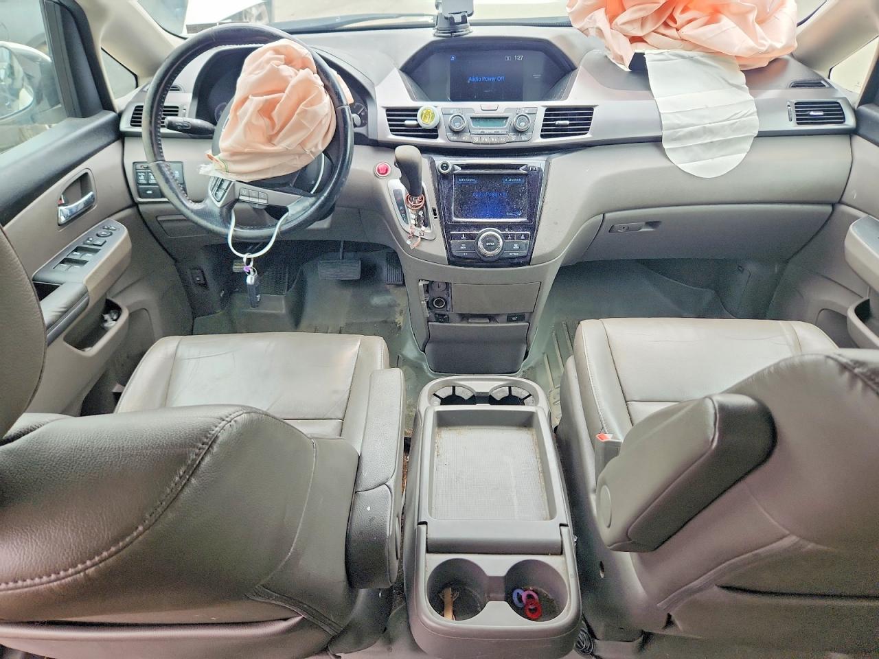 2014 Honda Odyssey Exl White vin: 5FNRL5H68EB002382