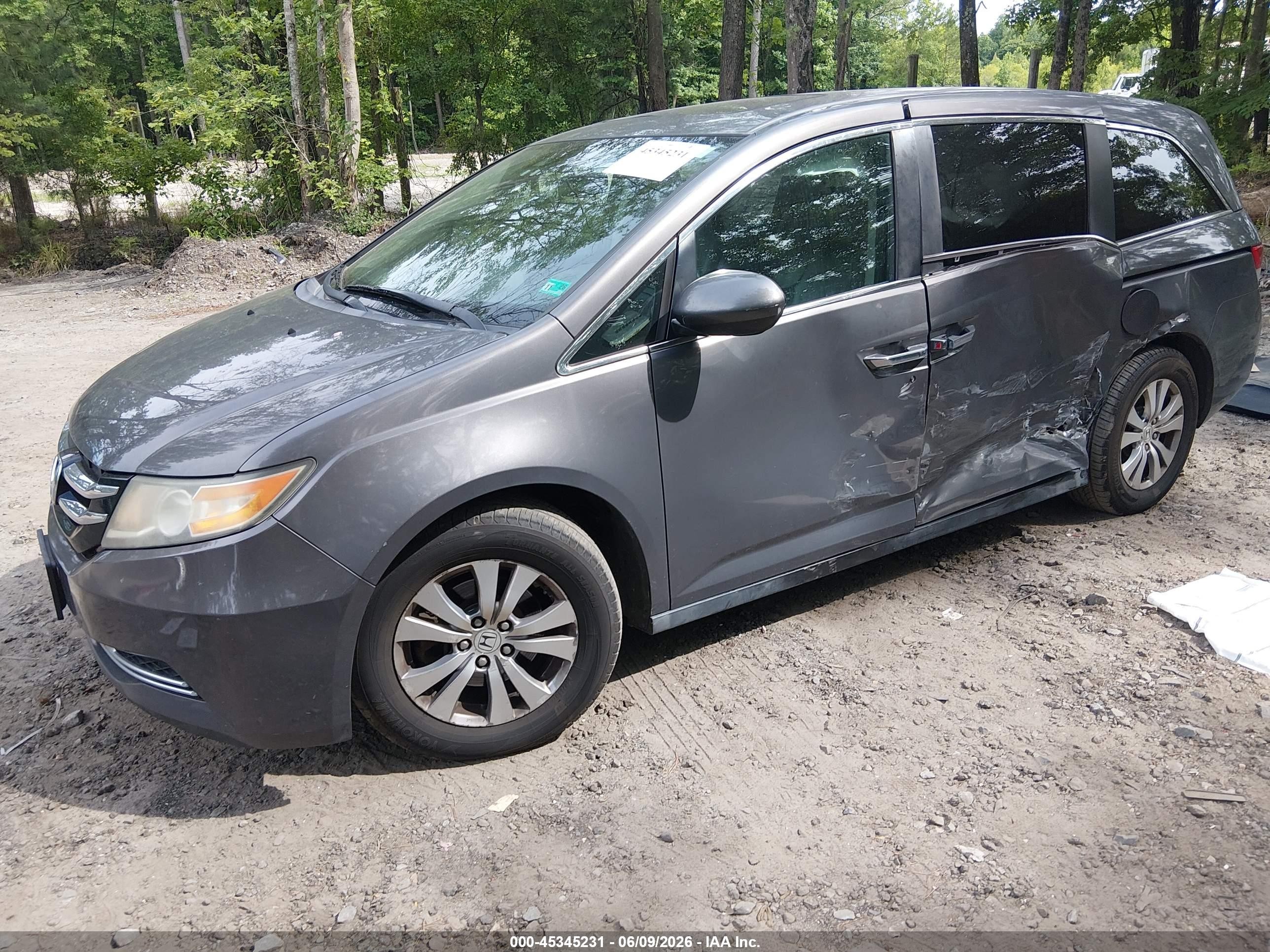 2014 Honda Odyssey Ex-l Gray vin: 5FNRL5H68EB006125