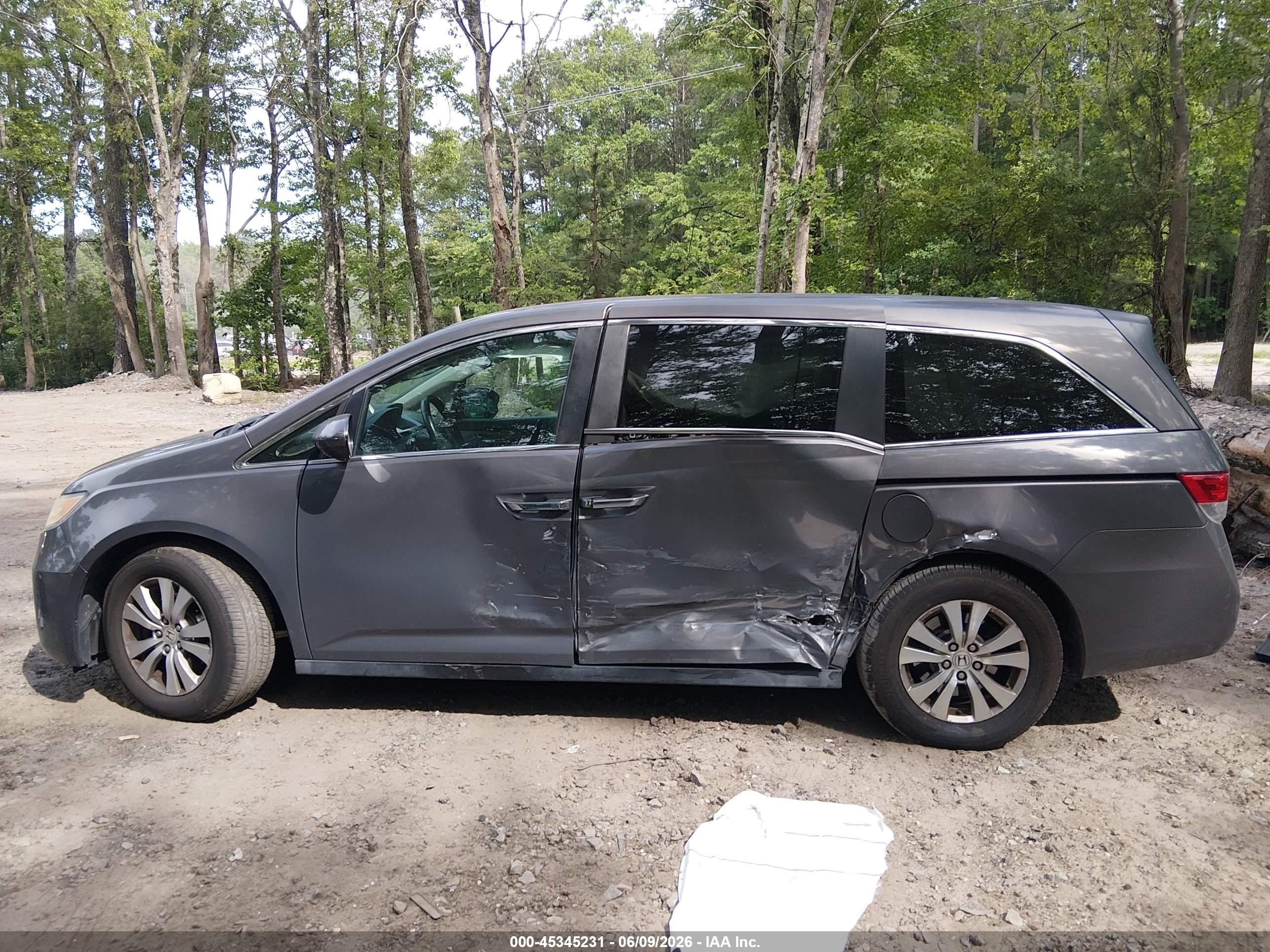 2014 Honda Odyssey Ex-l Gray vin: 5FNRL5H68EB006125