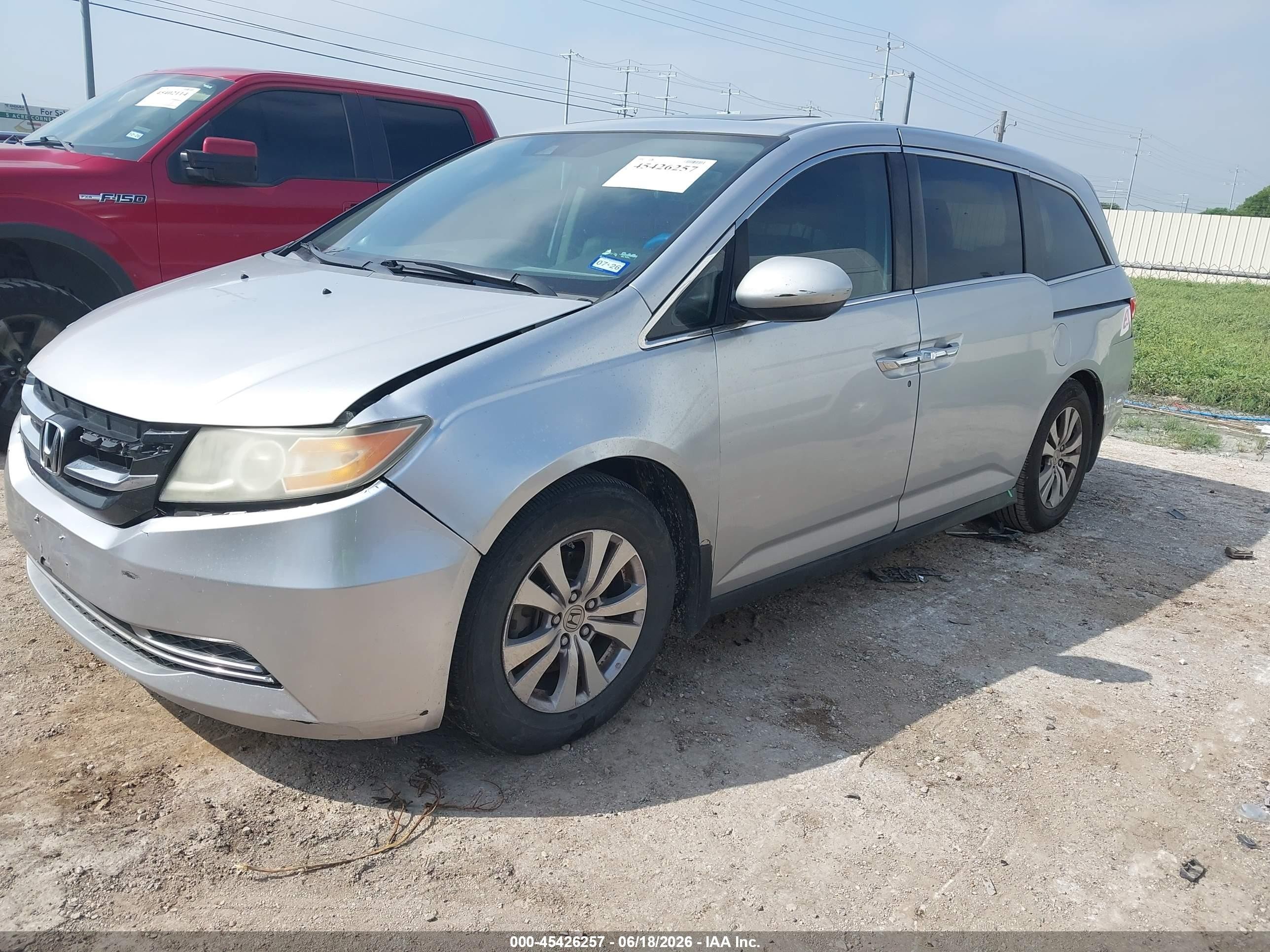2014 Honda Odyssey Ex-l Silver vin: 5FNRL5H68EB042185