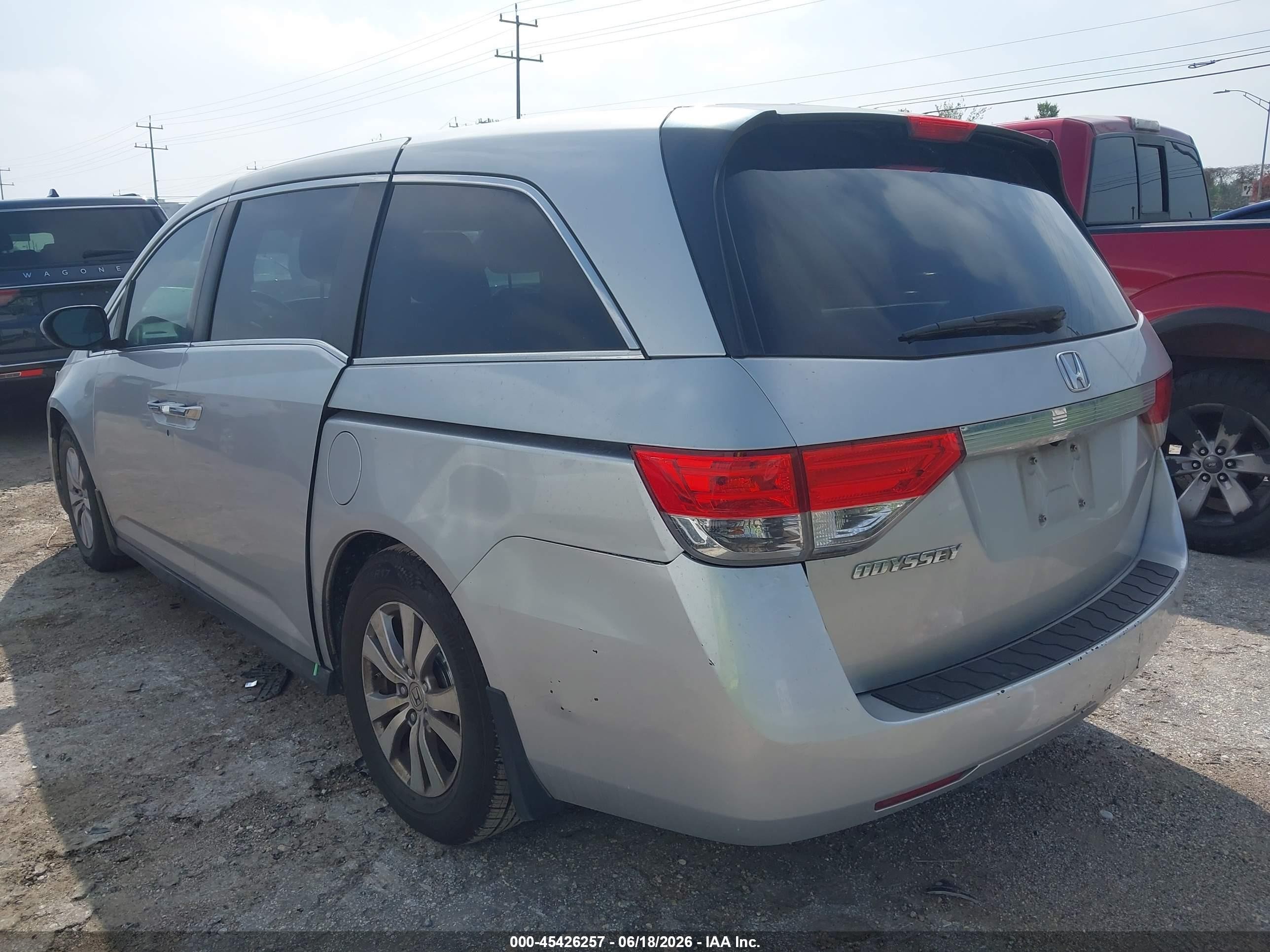2014 Honda Odyssey Ex-l Silver vin: 5FNRL5H68EB042185