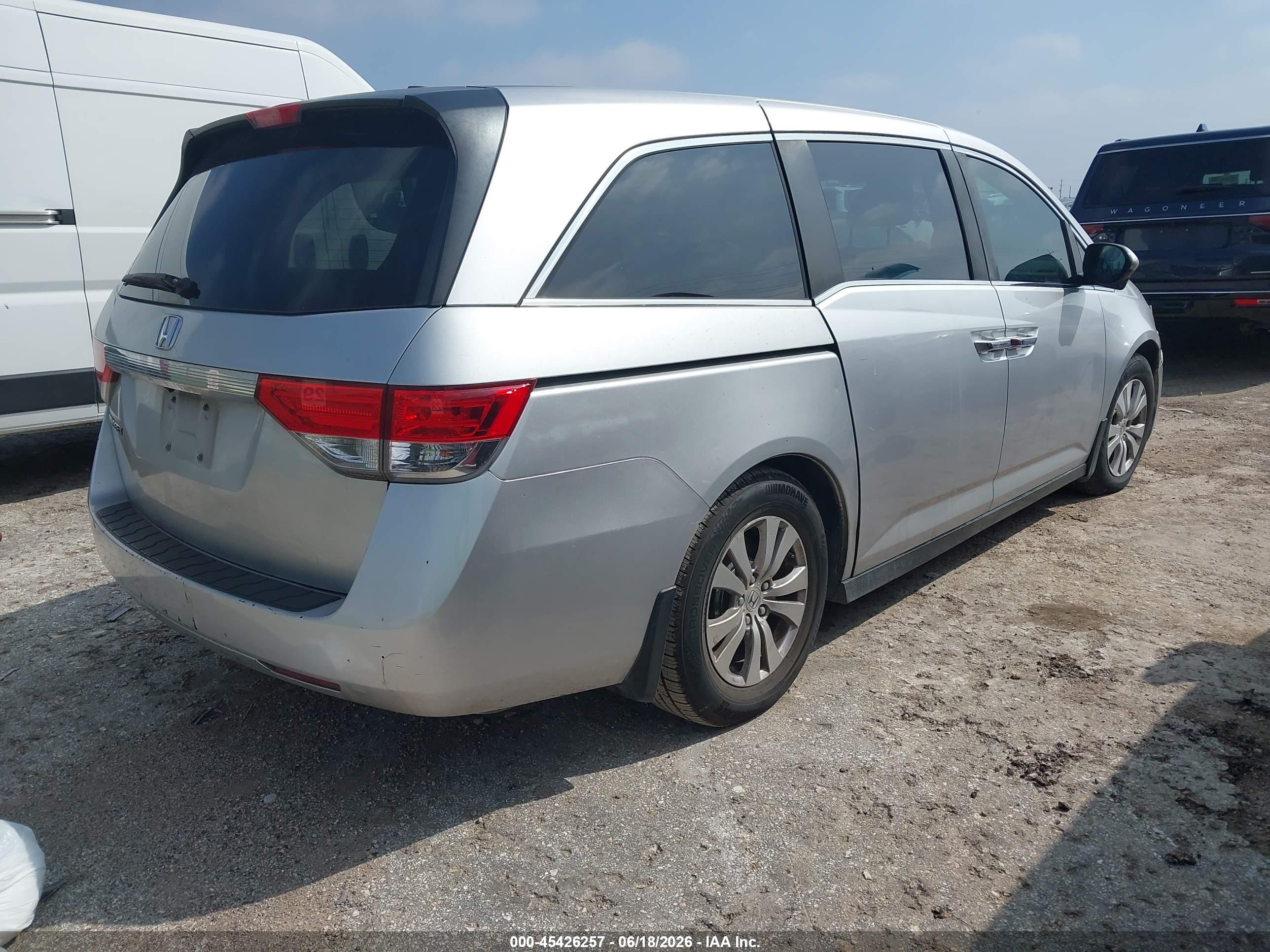 2014 Honda Odyssey Ex-l Silver vin: 5FNRL5H68EB042185
