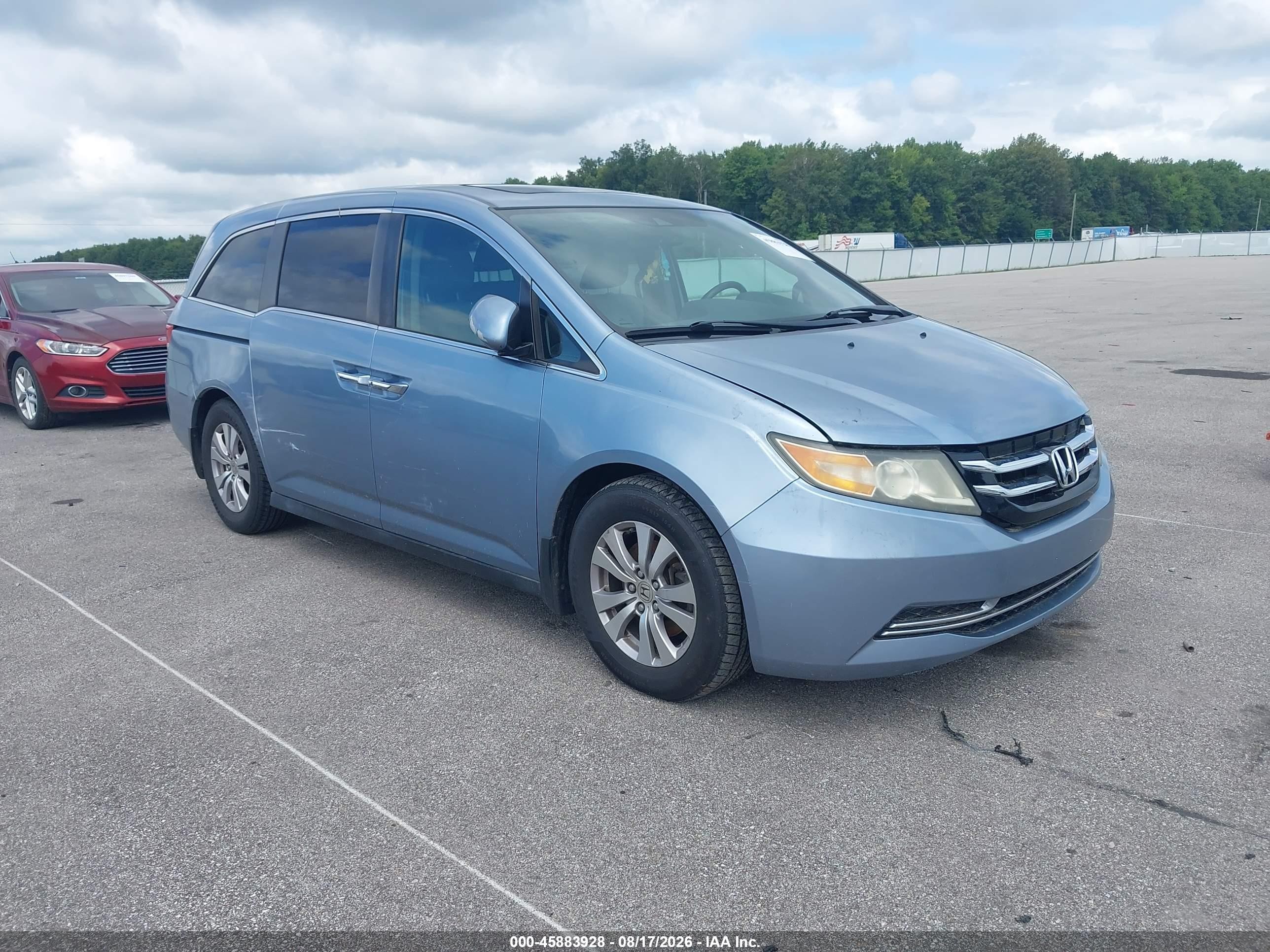 2014 Honda Odyssey Ex-l Blue vin: 5FNRL5H68EB044065