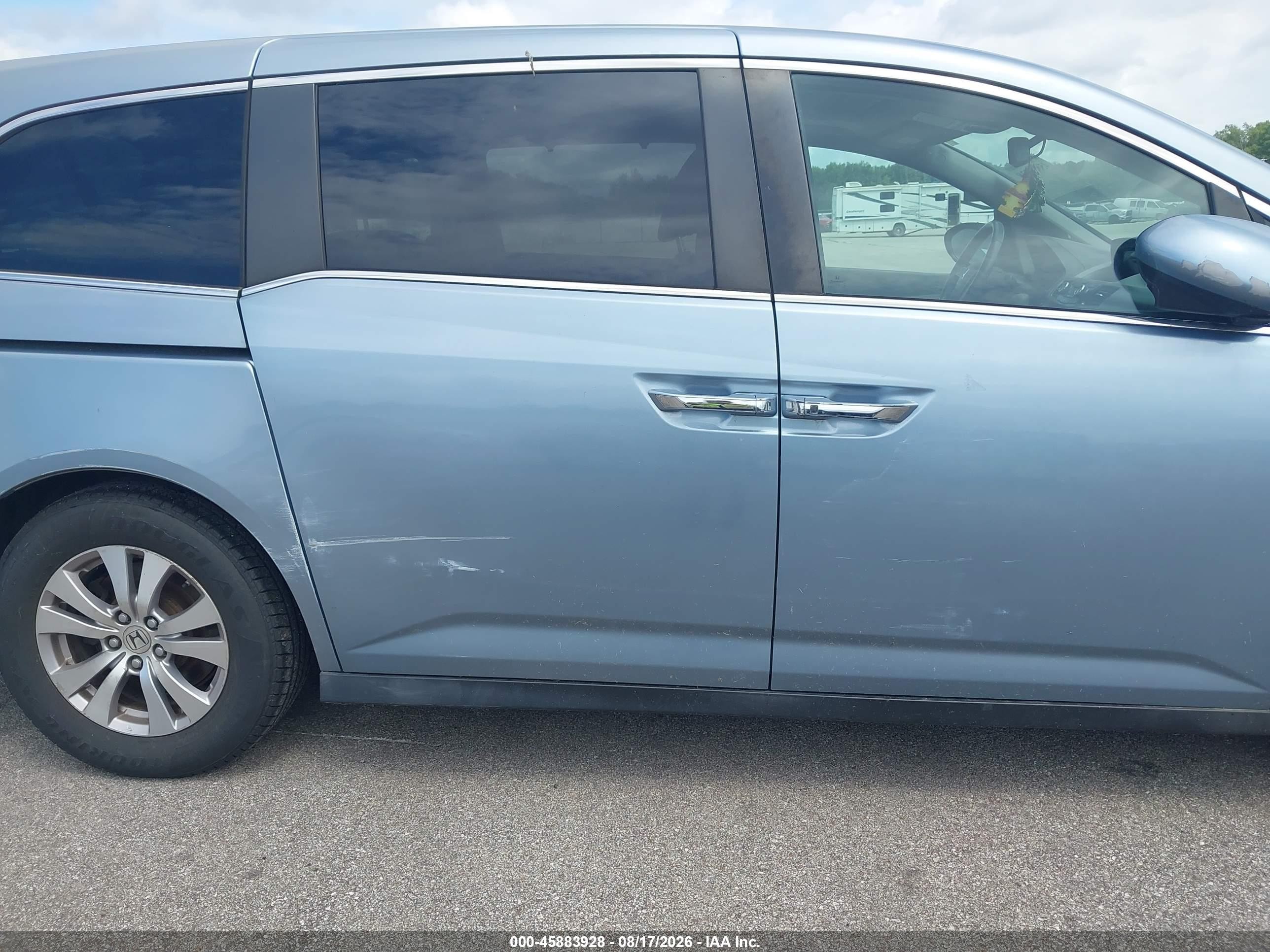 2014 Honda Odyssey Ex-l Blue vin: 5FNRL5H68EB044065
