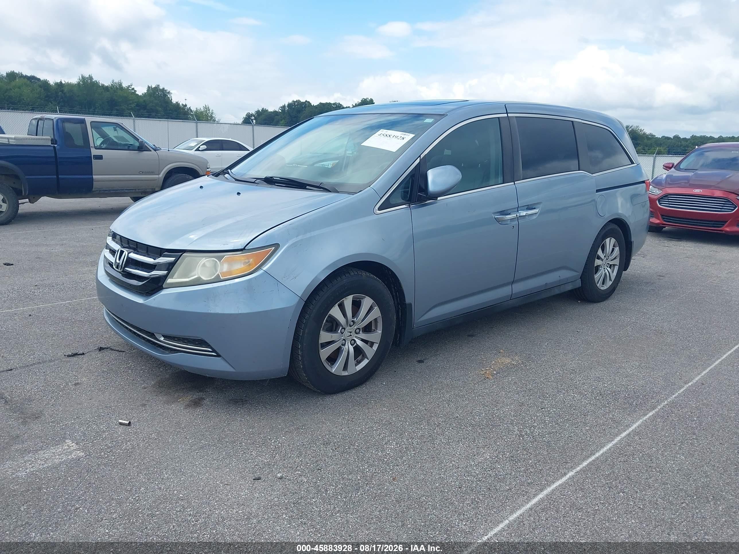 2014 Honda Odyssey Ex-l Blue vin: 5FNRL5H68EB044065