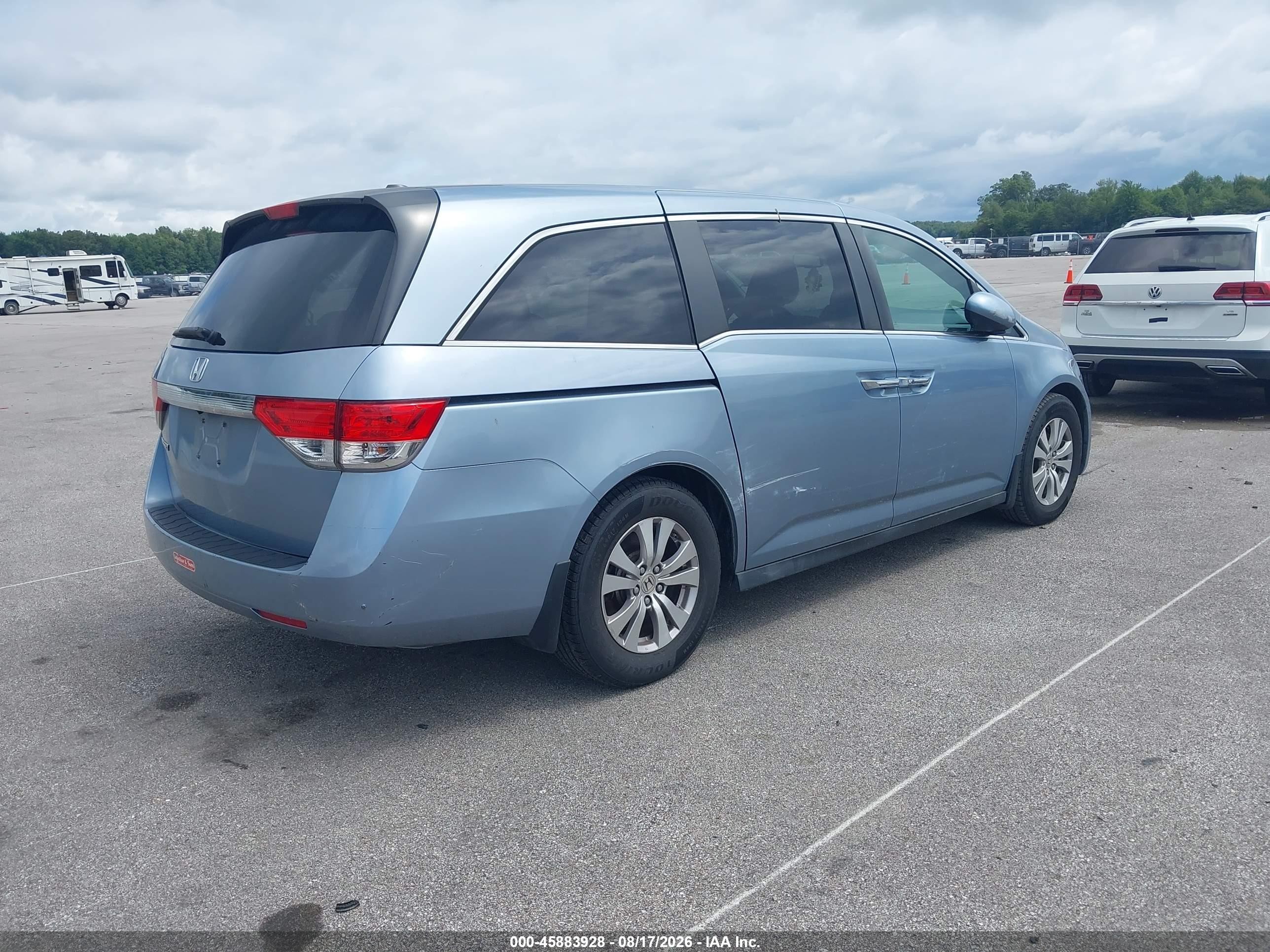 2014 Honda Odyssey Ex-l Blue vin: 5FNRL5H68EB044065