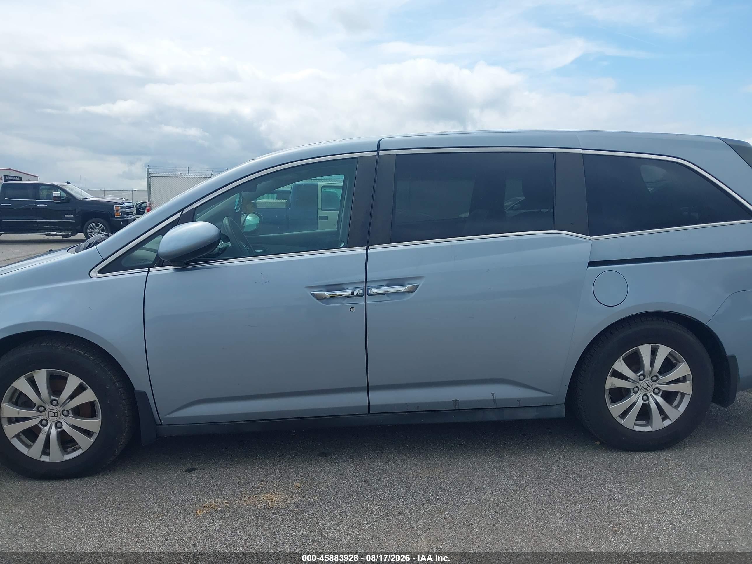 2014 Honda Odyssey Ex-l Blue vin: 5FNRL5H68EB044065
