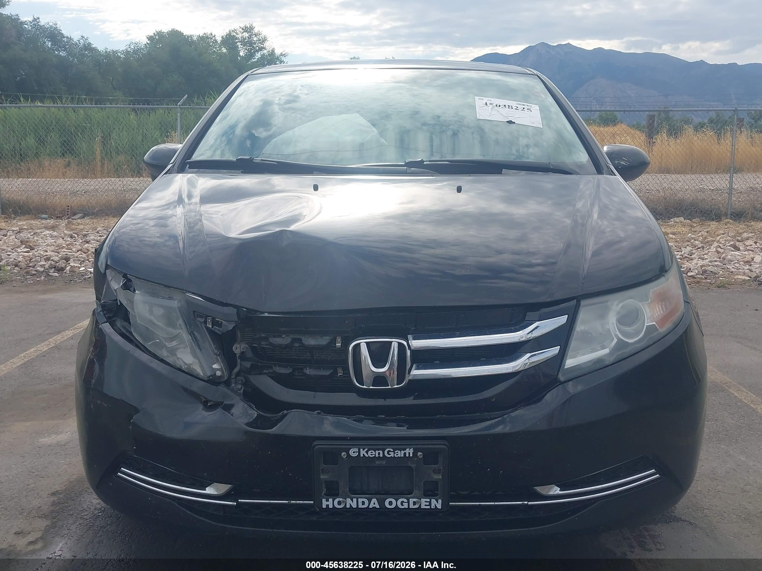 2014 Honda Odyssey Ex-l Black vin: 5FNRL5H68EB076840