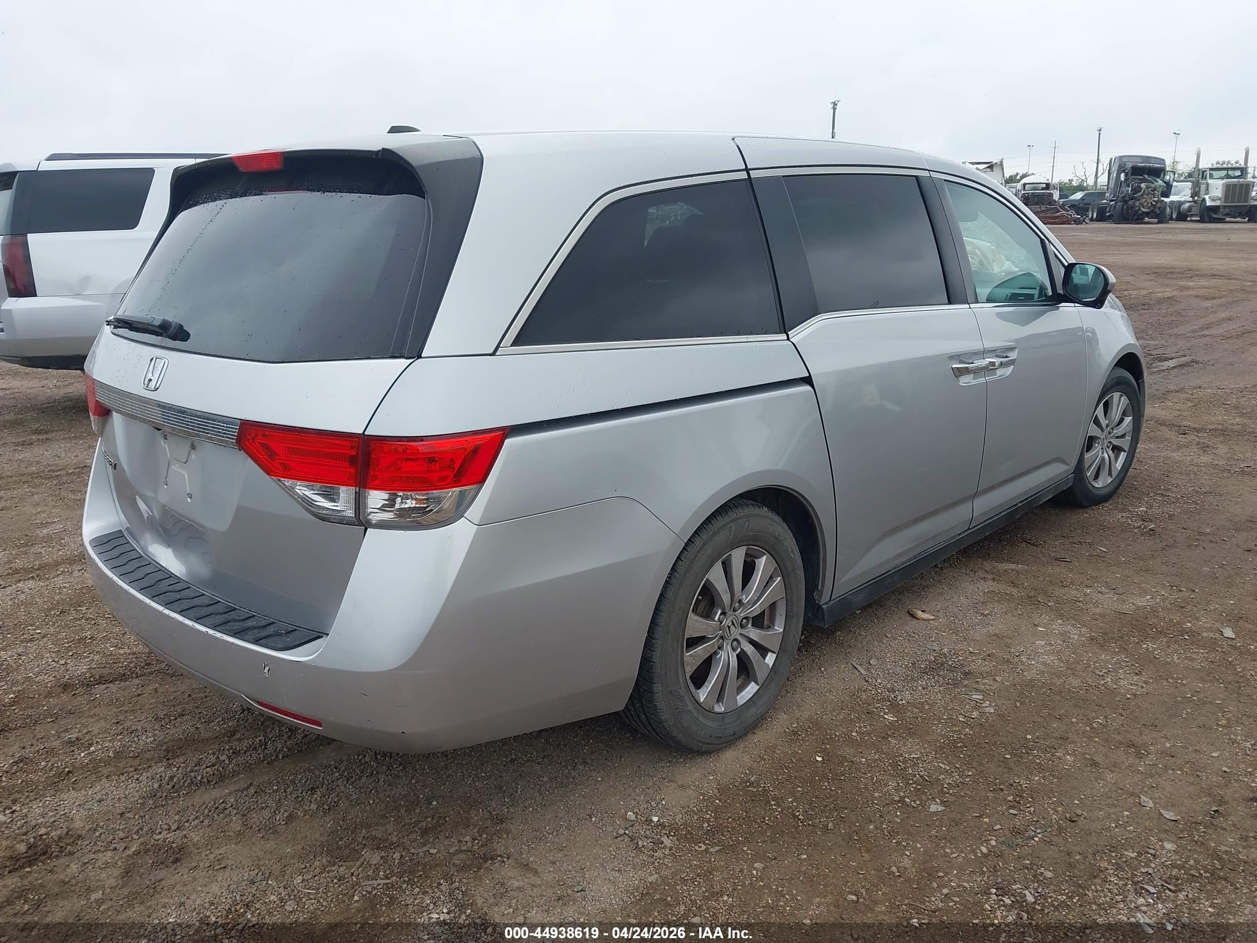 2014 Honda Odyssey Ex-l Silver vin: 5FNRL5H68EB080483