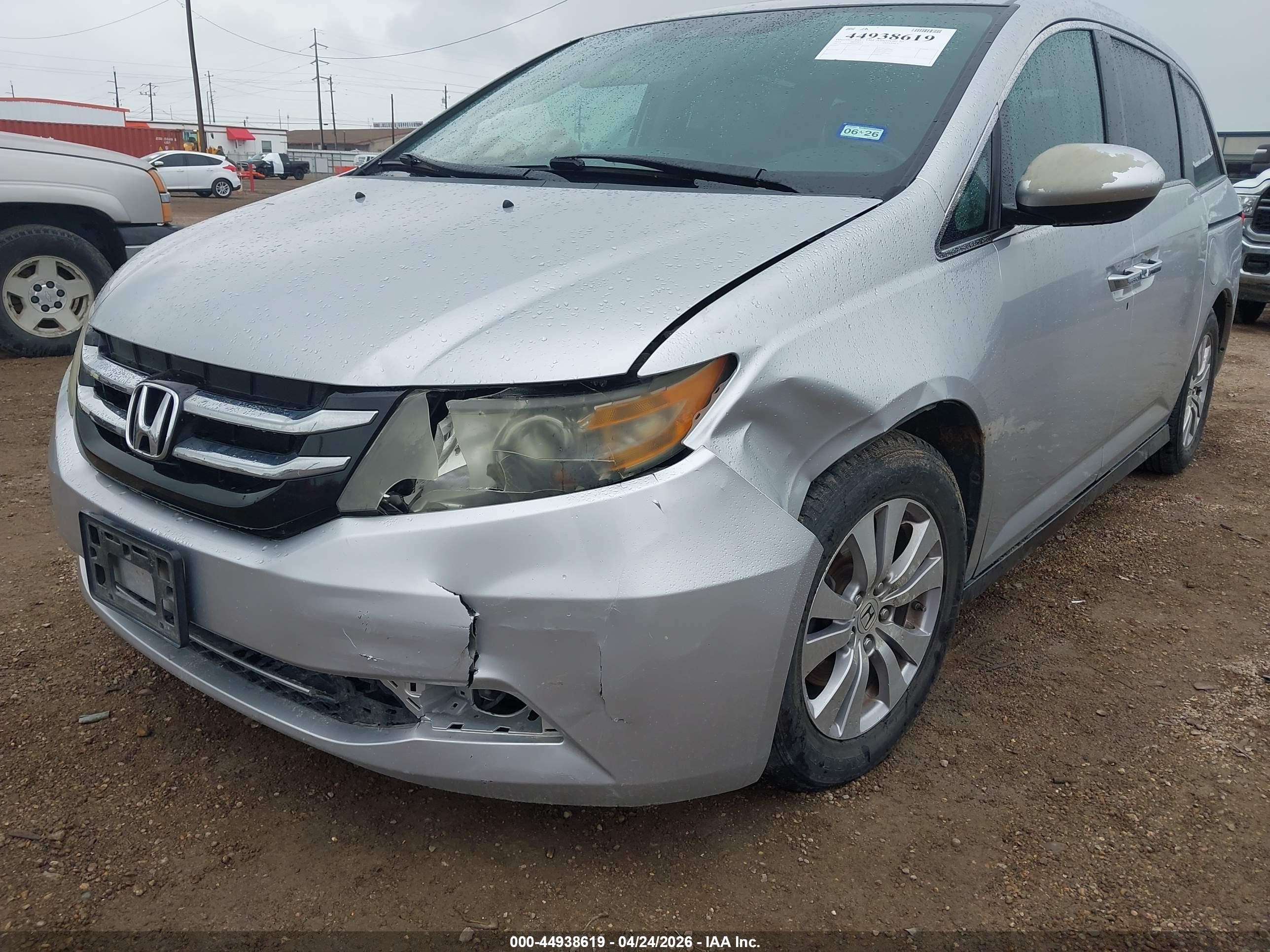 2014 Honda Odyssey Ex-l Silver vin: 5FNRL5H68EB080483