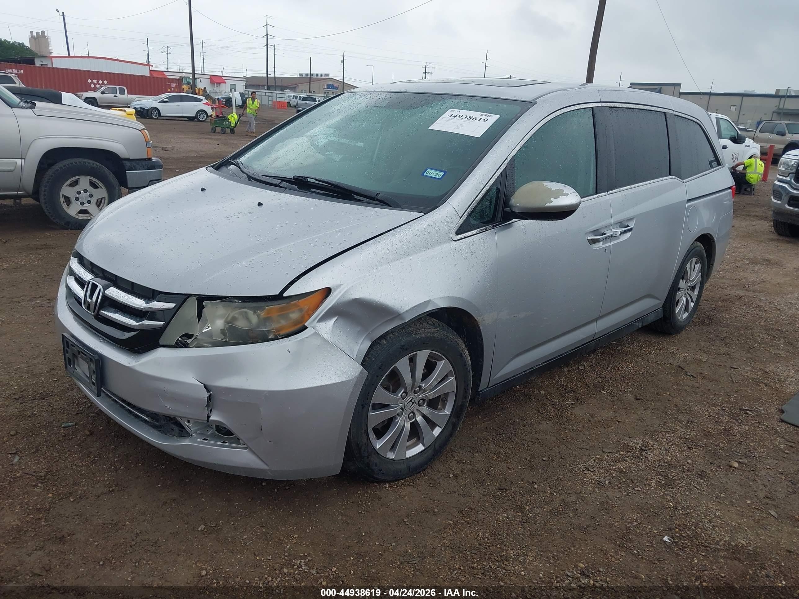2014 Honda Odyssey Ex-l Silver vin: 5FNRL5H68EB080483