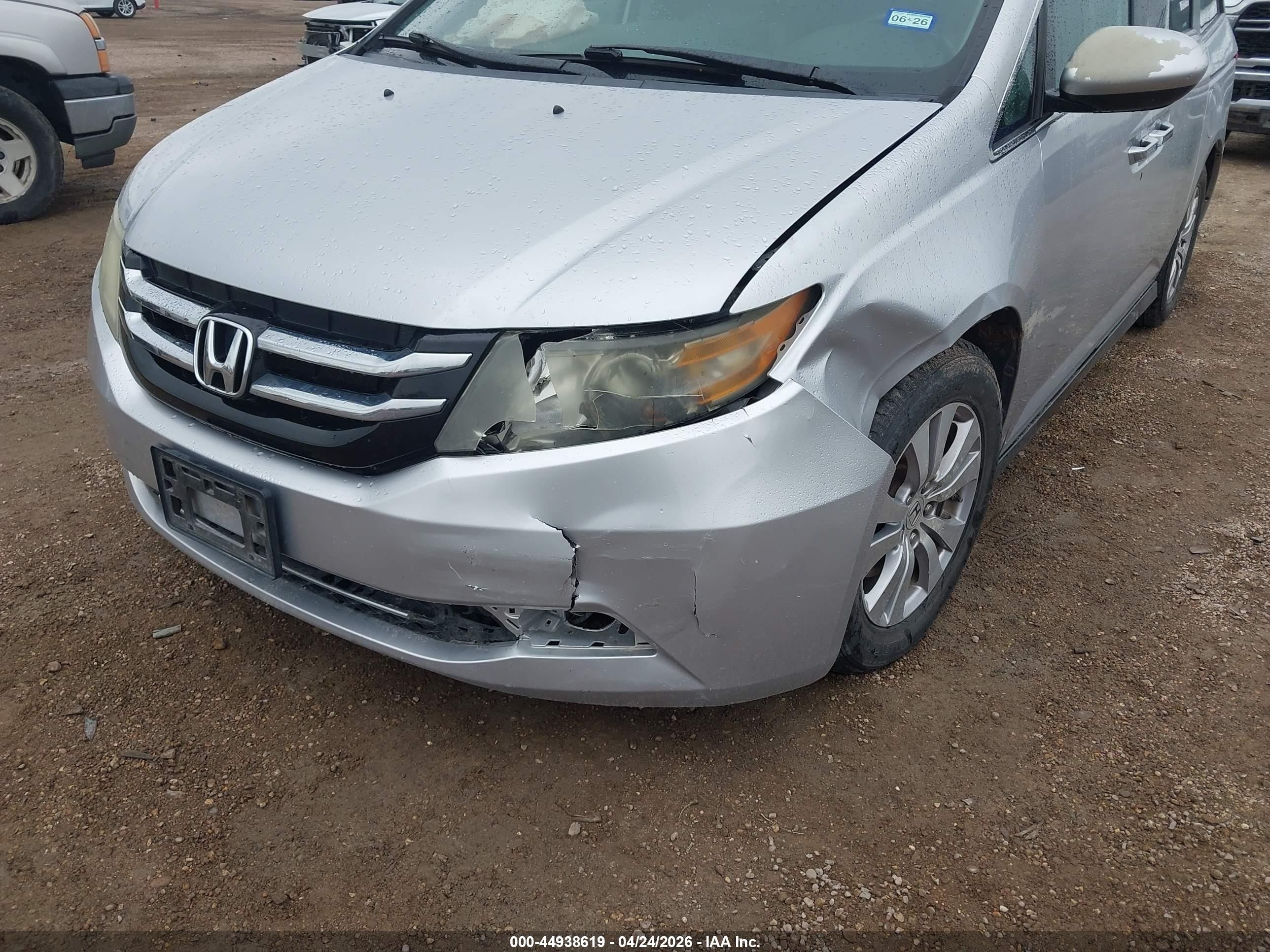 2014 Honda Odyssey Ex-l Silver vin: 5FNRL5H68EB080483