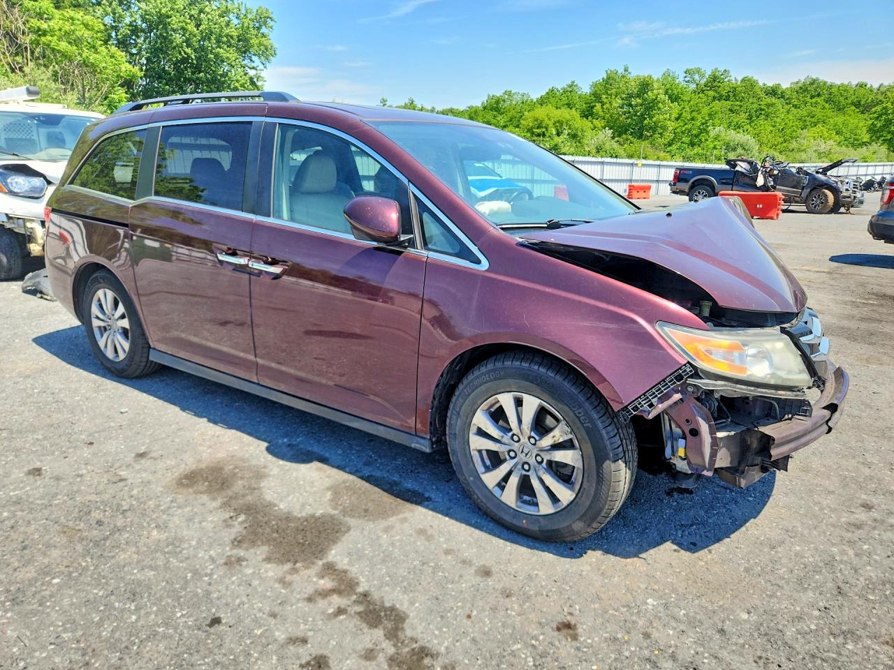 2014 Honda Odyssey Exl Темно-бордовый vin: 5FNRL5H68EB085957