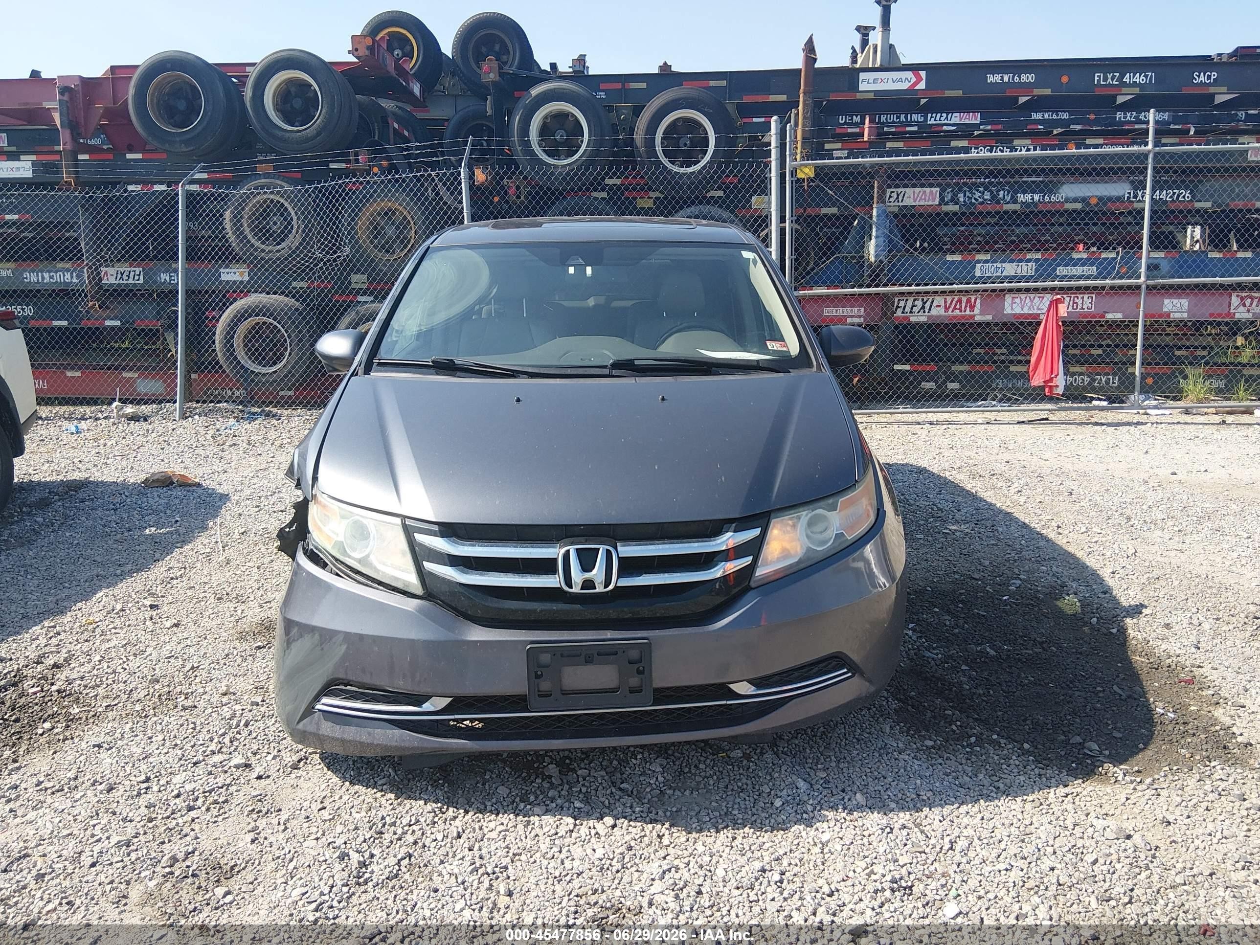 2014 Honda Odyssey Ex-l Gray vin: 5FNRL5H68EB102000
