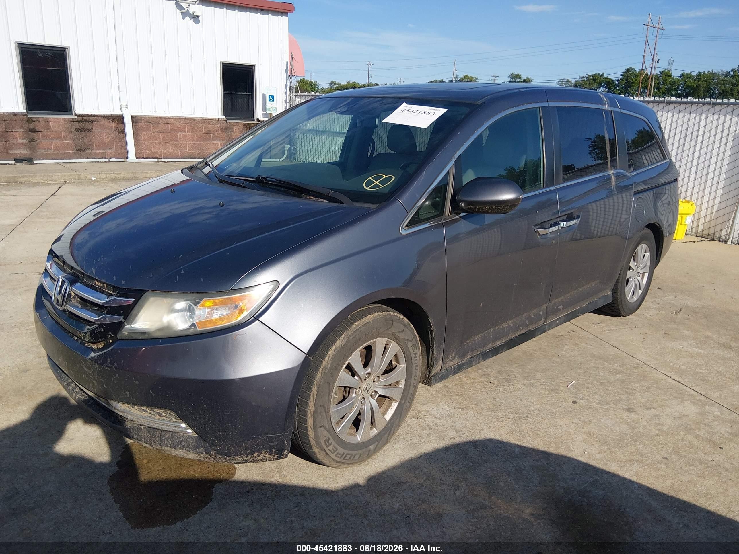 2014 Honda Odyssey Ex-l Gray vin: 5FNRL5H68EB116611