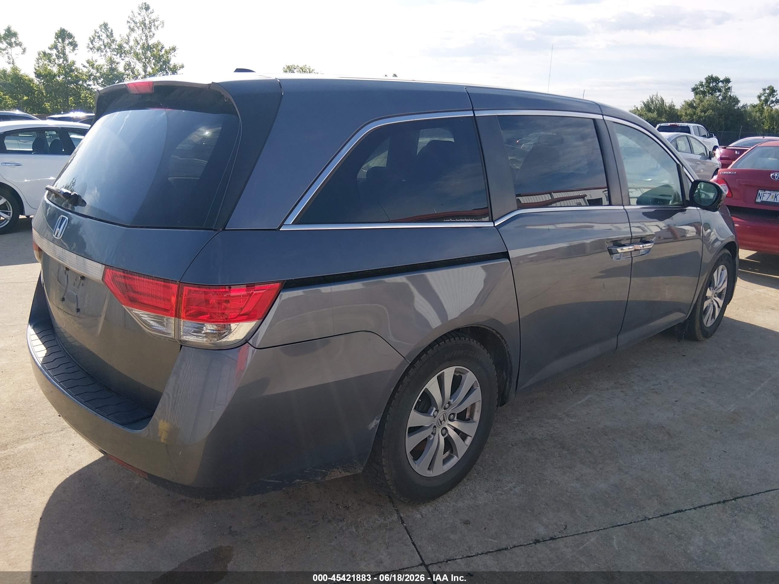 2014 Honda Odyssey Ex-l Gray vin: 5FNRL5H68EB116611