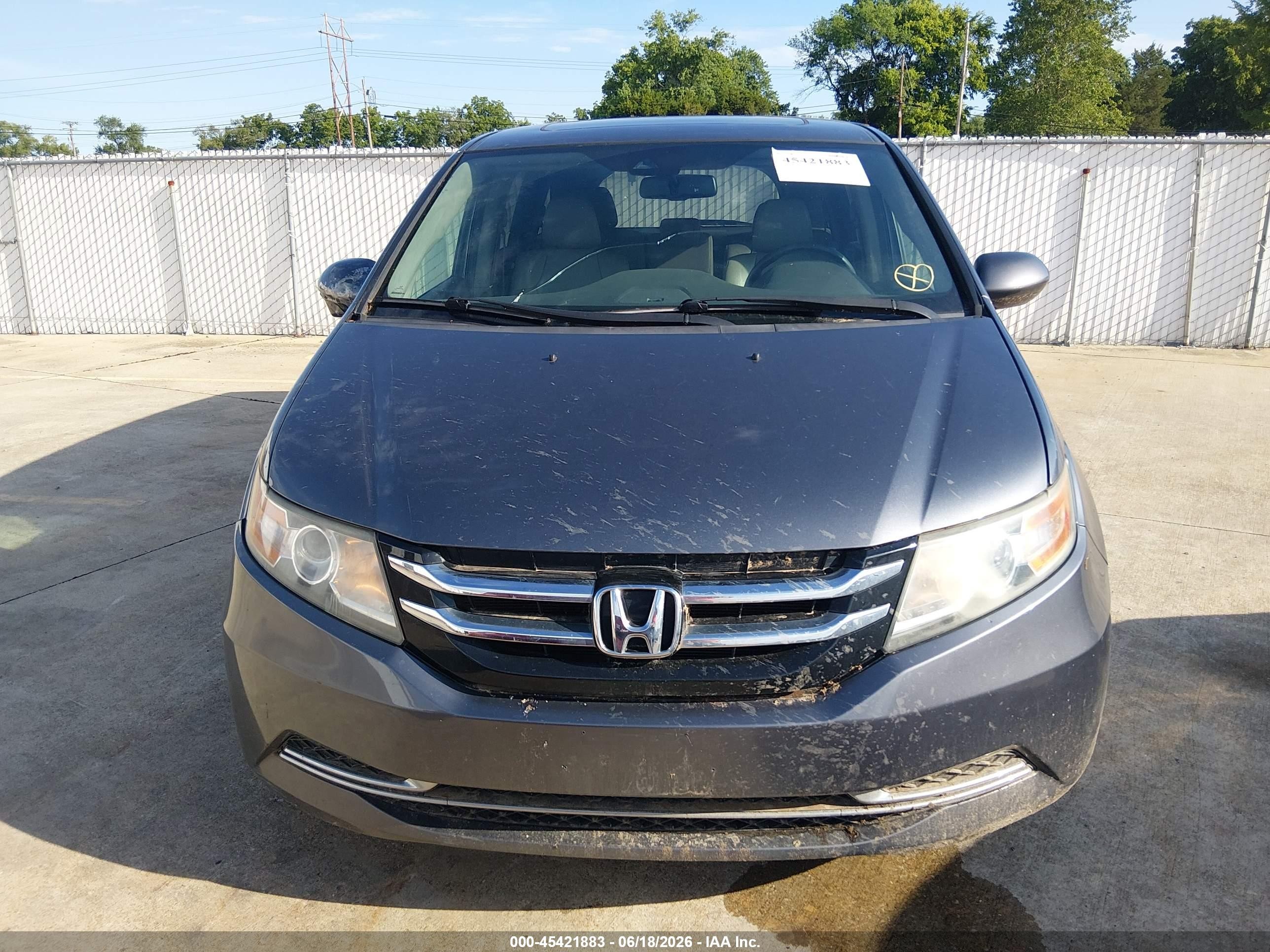 2014 Honda Odyssey Ex-l Gray vin: 5FNRL5H68EB116611
