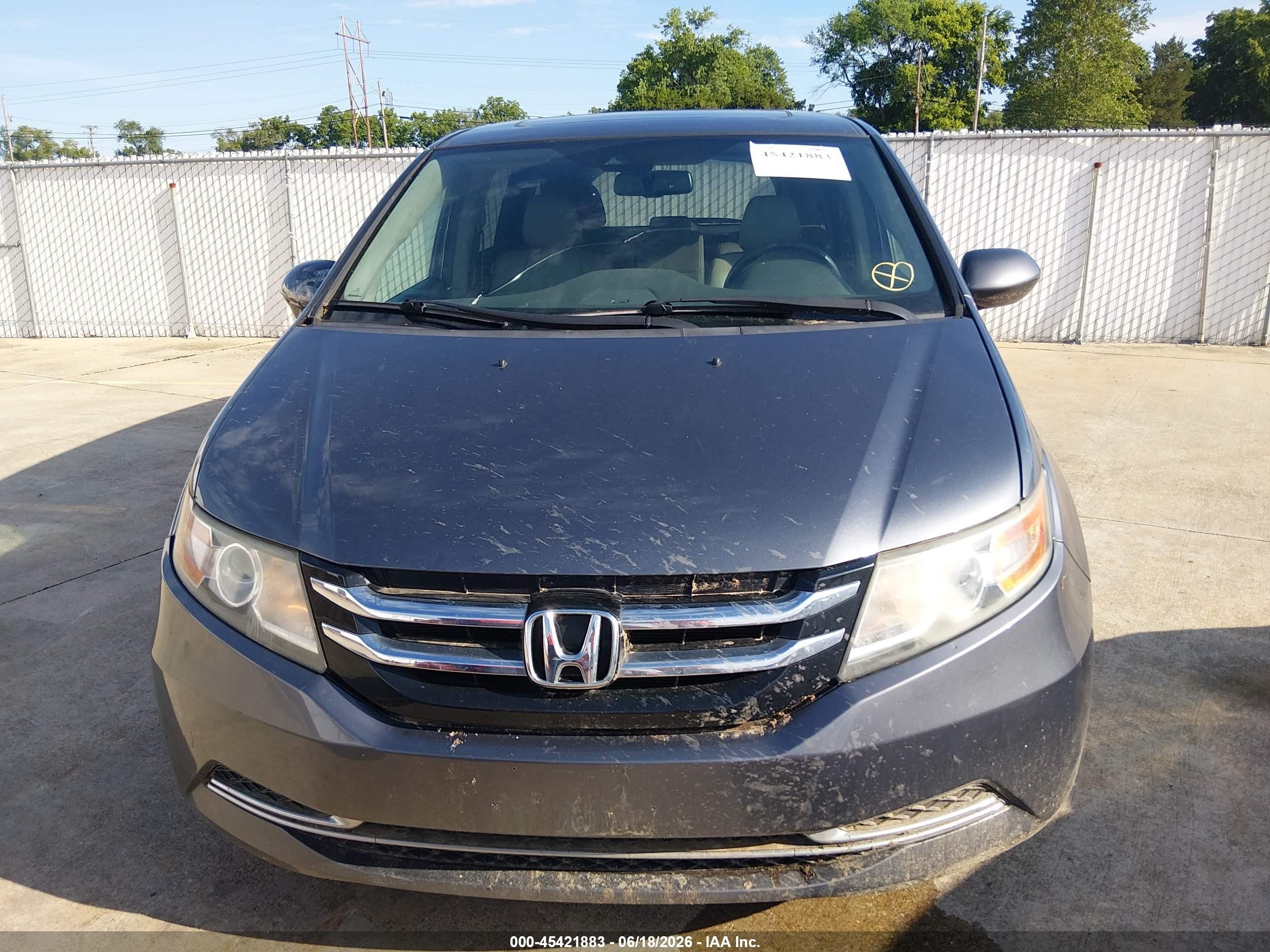 2014 Honda Odyssey Ex-l Gray vin: 5FNRL5H68EB116611
