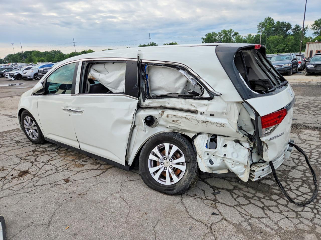 2014 Honda Odyssey Exl White vin: 5FNRL5H68EB129021