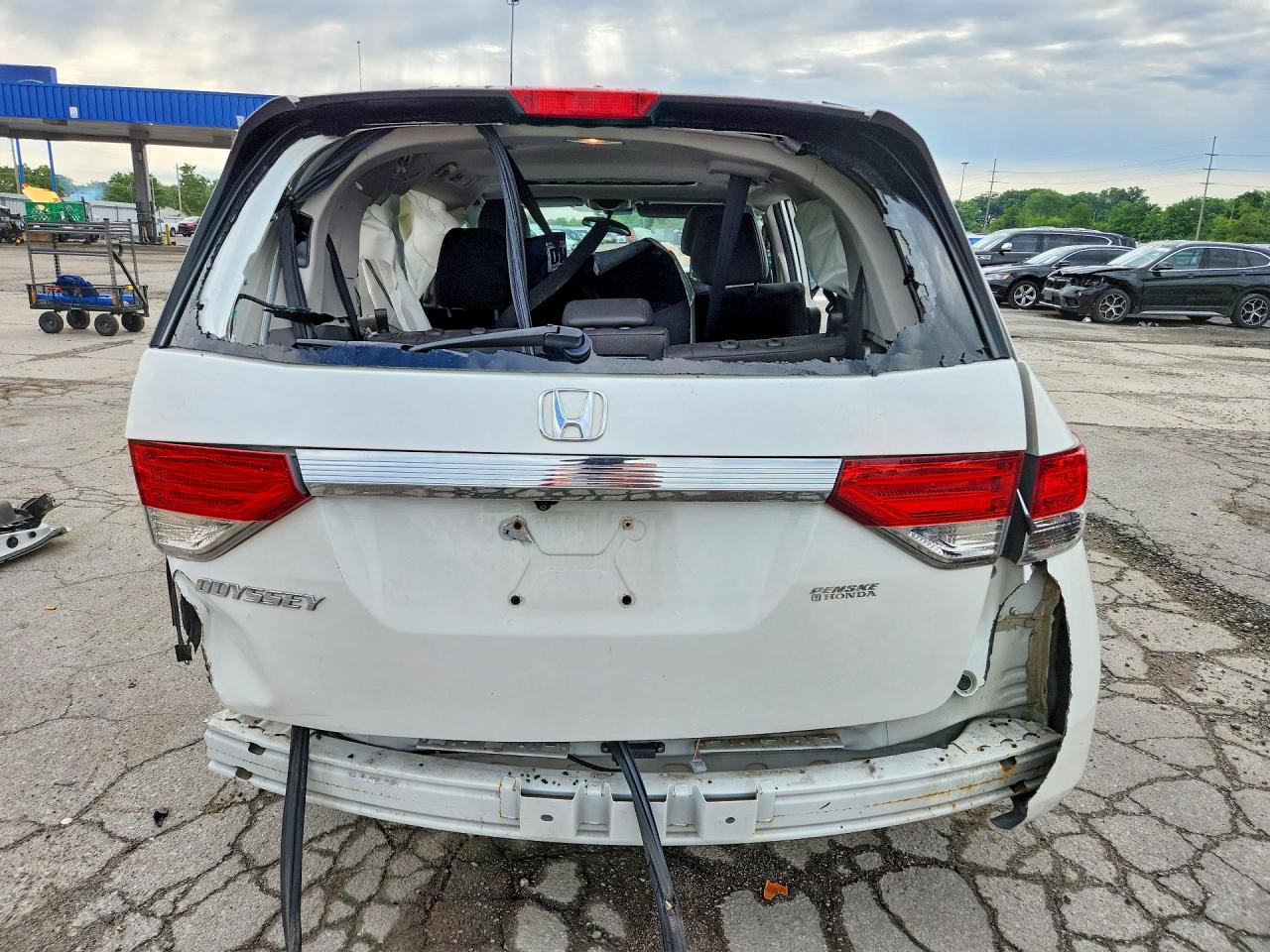 2014 Honda Odyssey Exl White vin: 5FNRL5H68EB129021