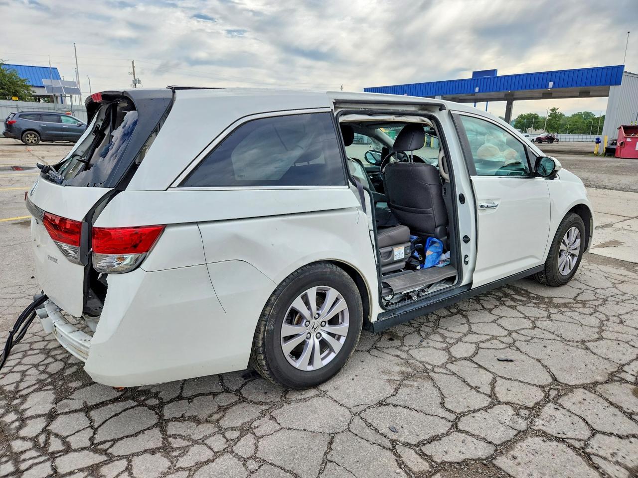 2014 Honda Odyssey Exl White vin: 5FNRL5H68EB129021