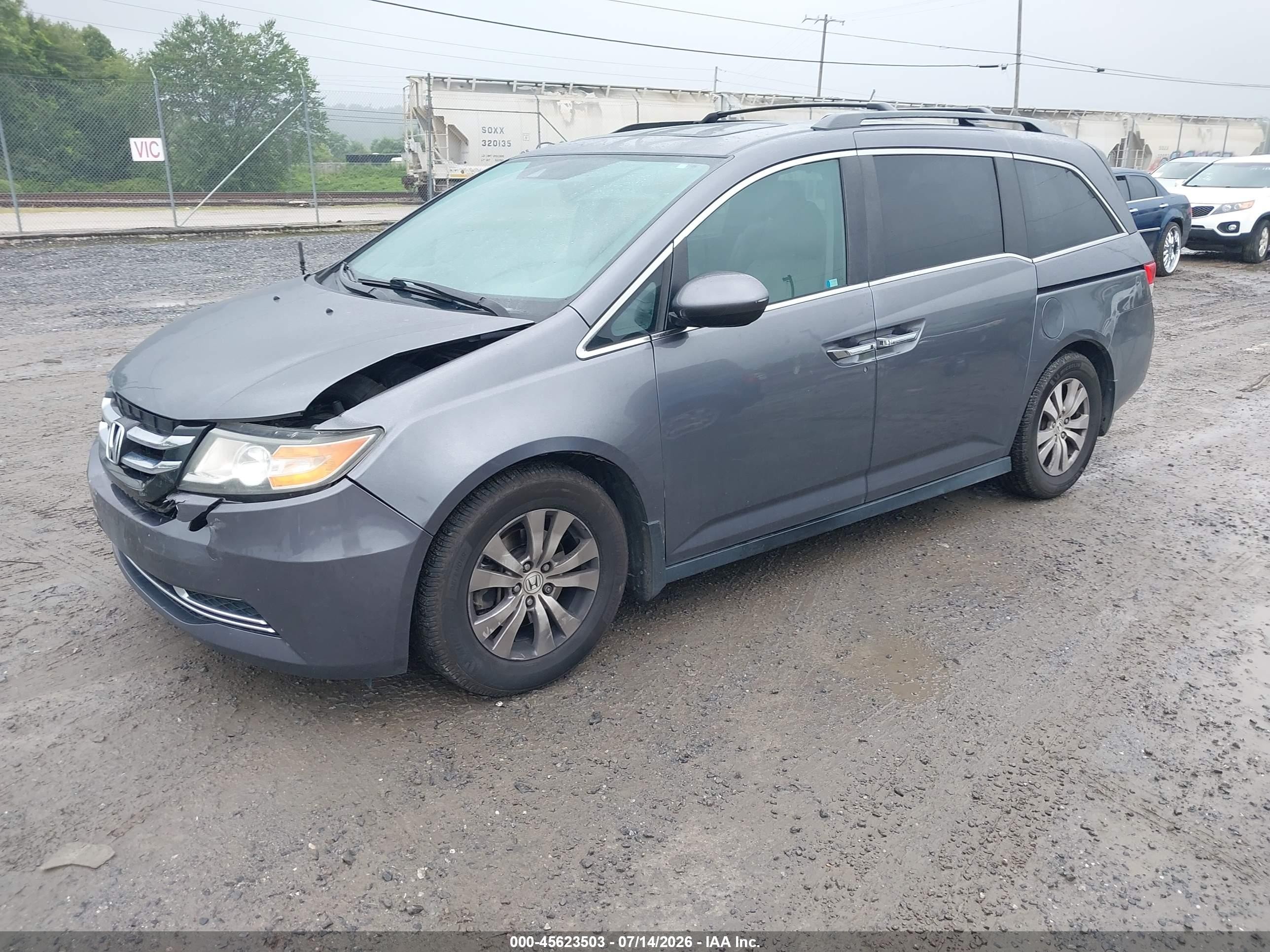 2015 Honda Odyssey Ex-l Gray vin: 5FNRL5H68FB003145