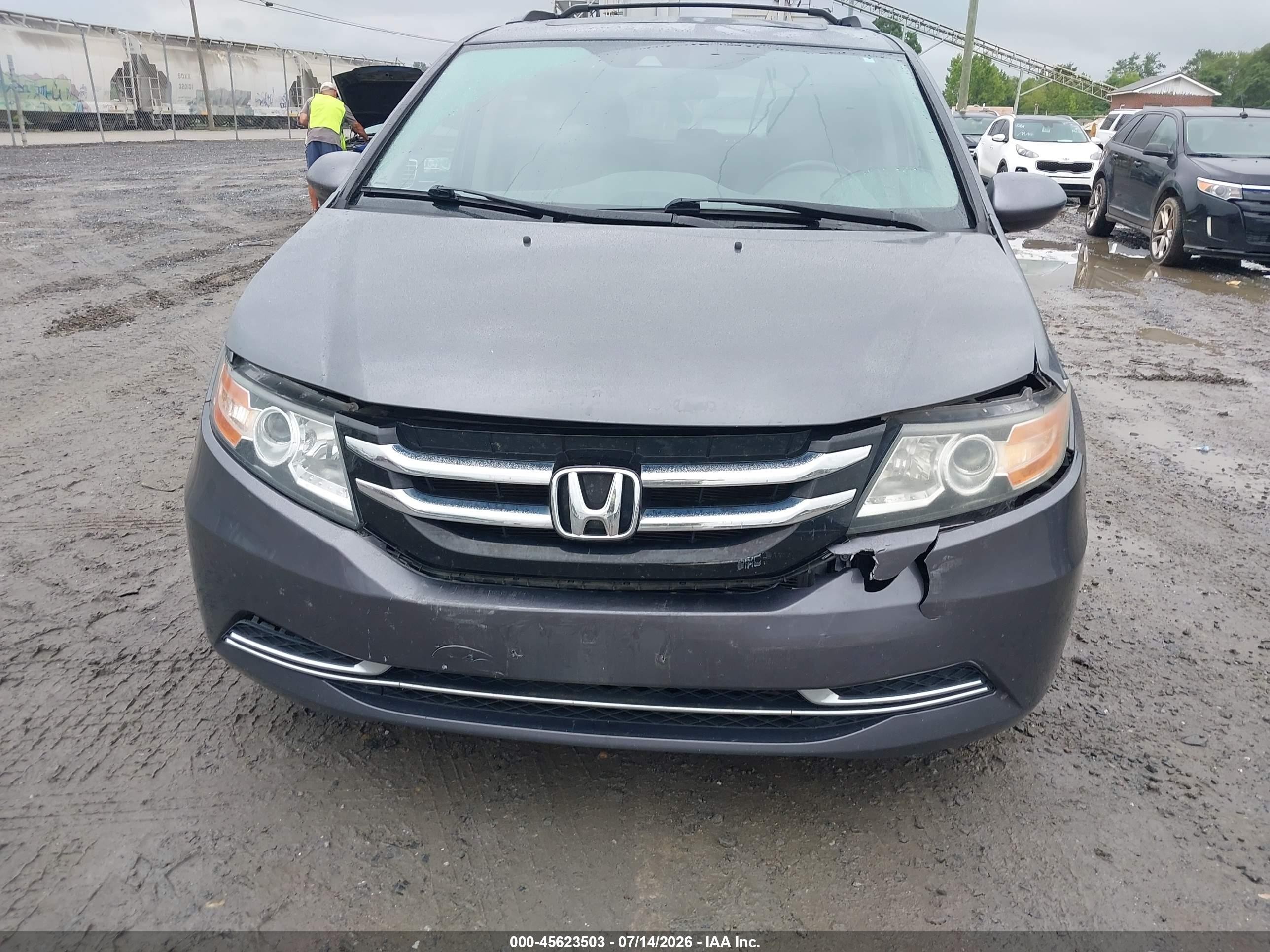 2015 Honda Odyssey Ex-l Gray vin: 5FNRL5H68FB003145