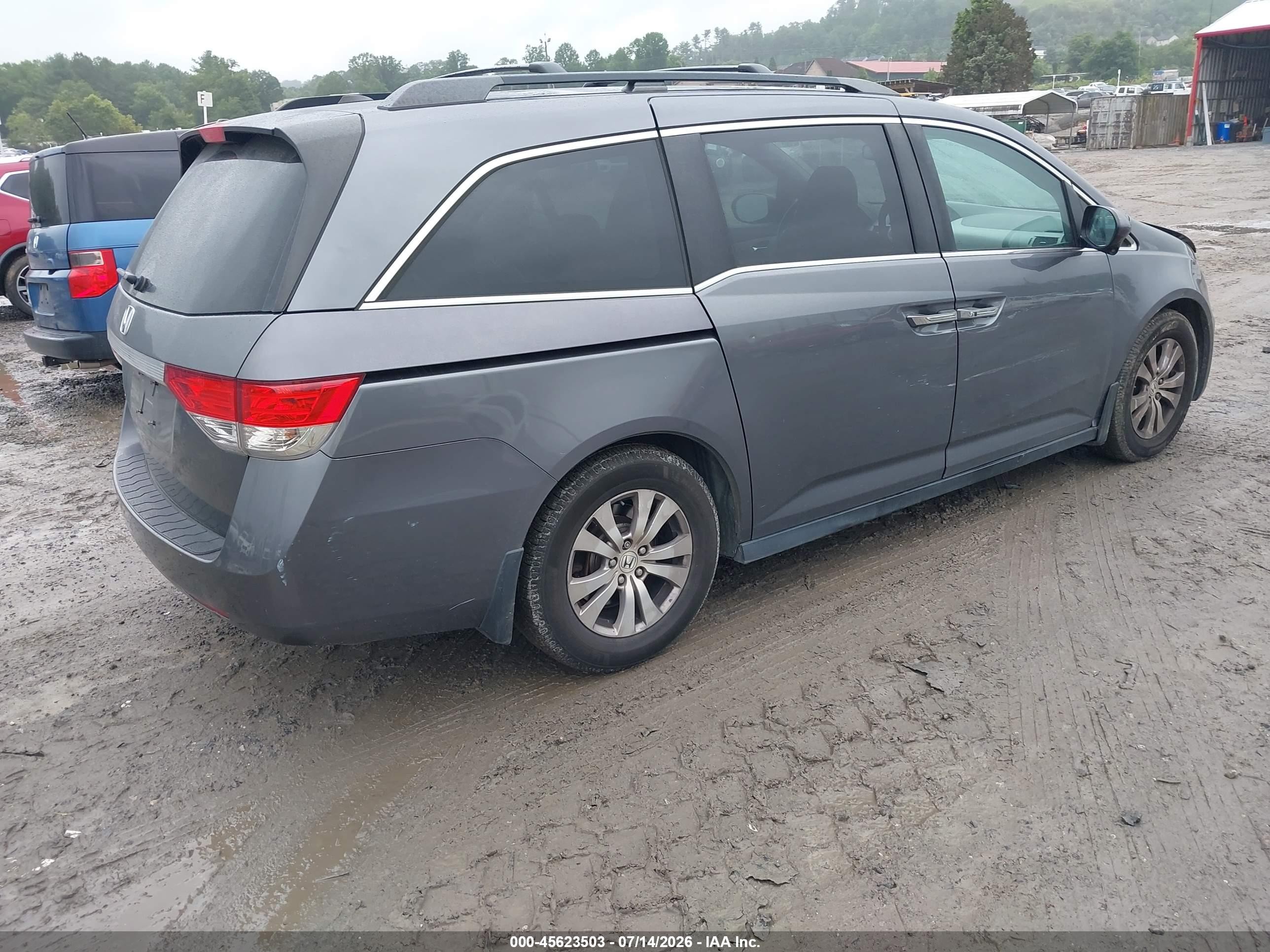2015 Honda Odyssey Ex-l Gray vin: 5FNRL5H68FB003145
