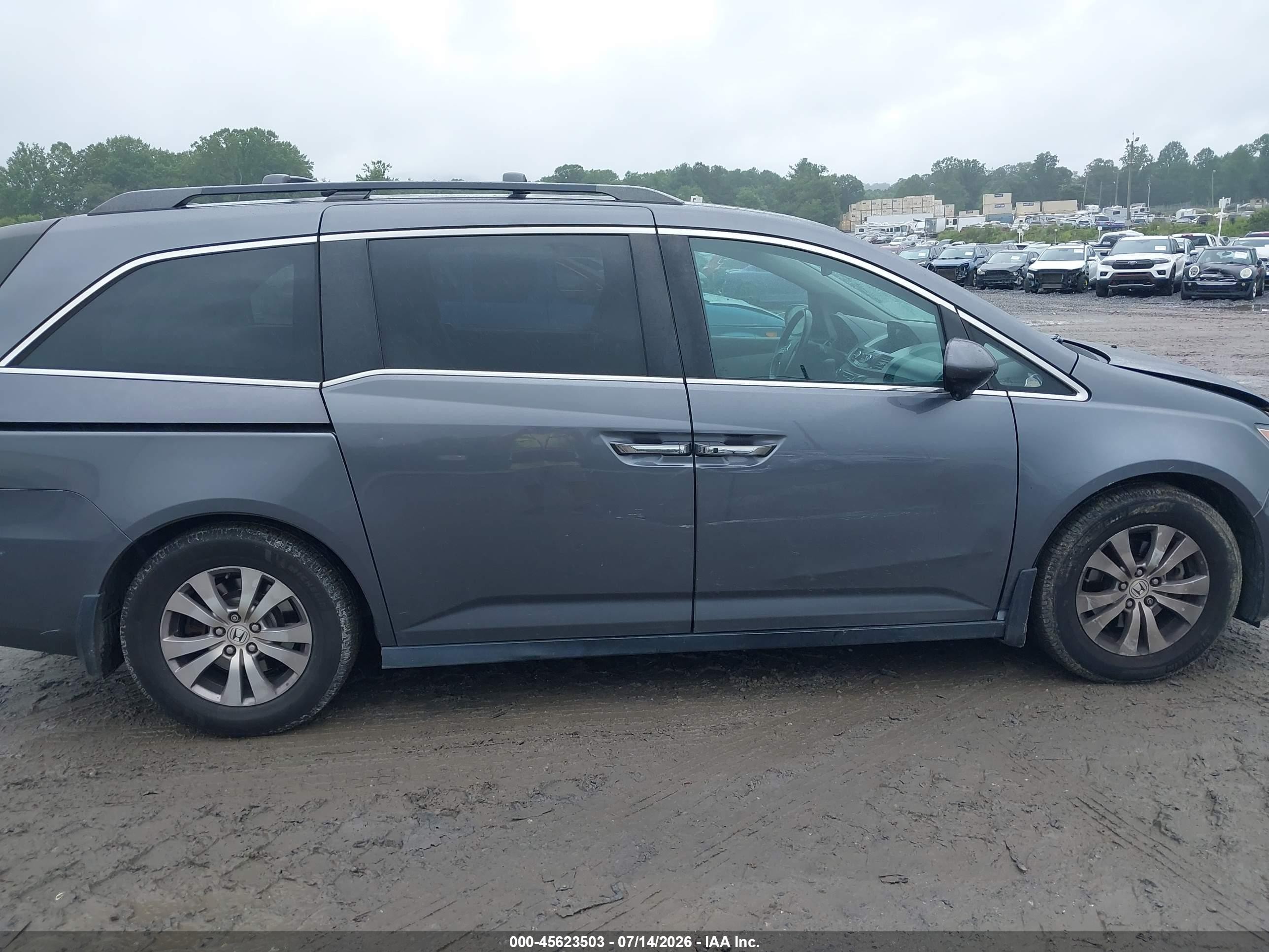 2015 Honda Odyssey Ex-l Gray vin: 5FNRL5H68FB003145