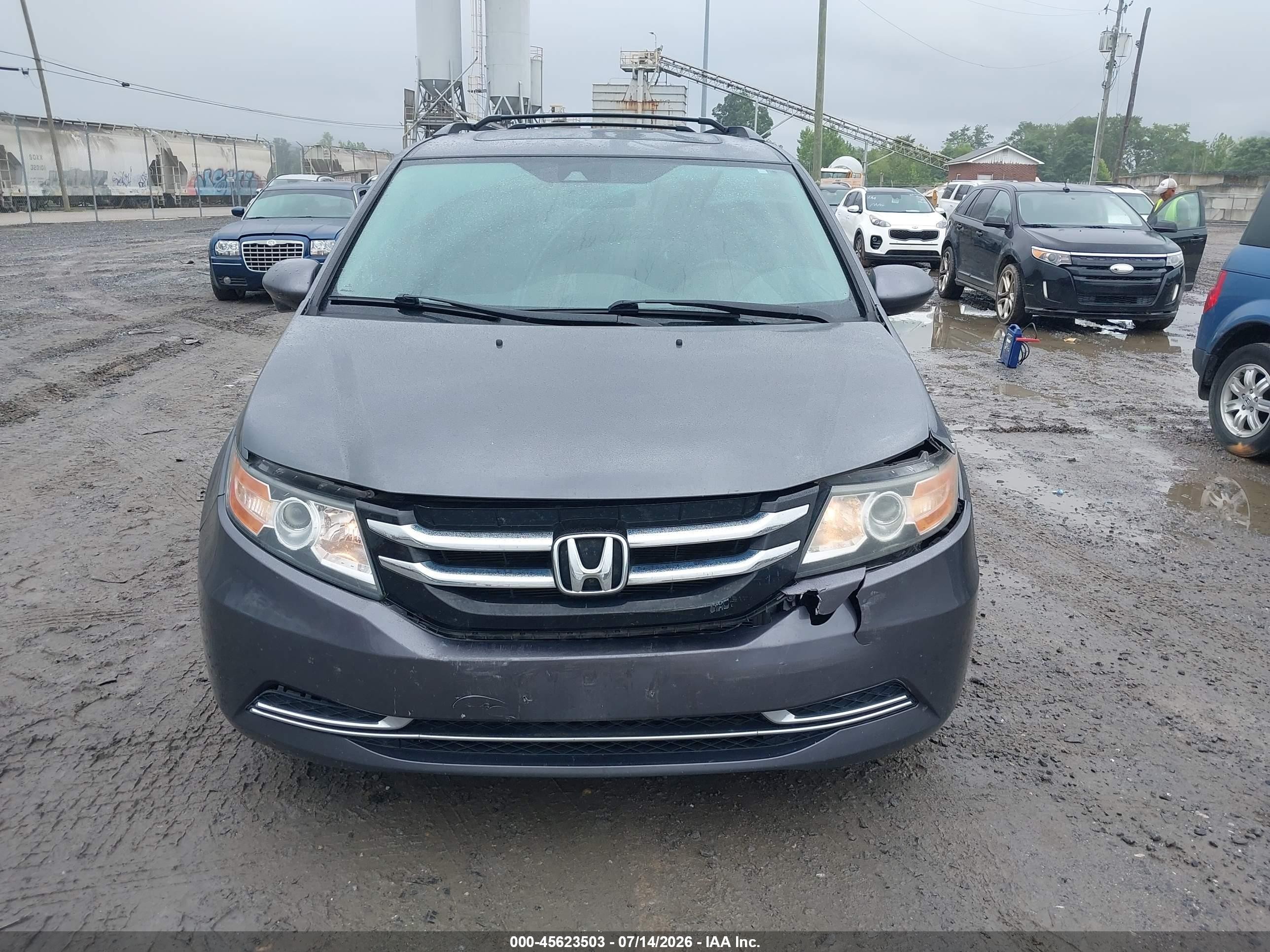 2015 Honda Odyssey Ex-l Gray vin: 5FNRL5H68FB003145