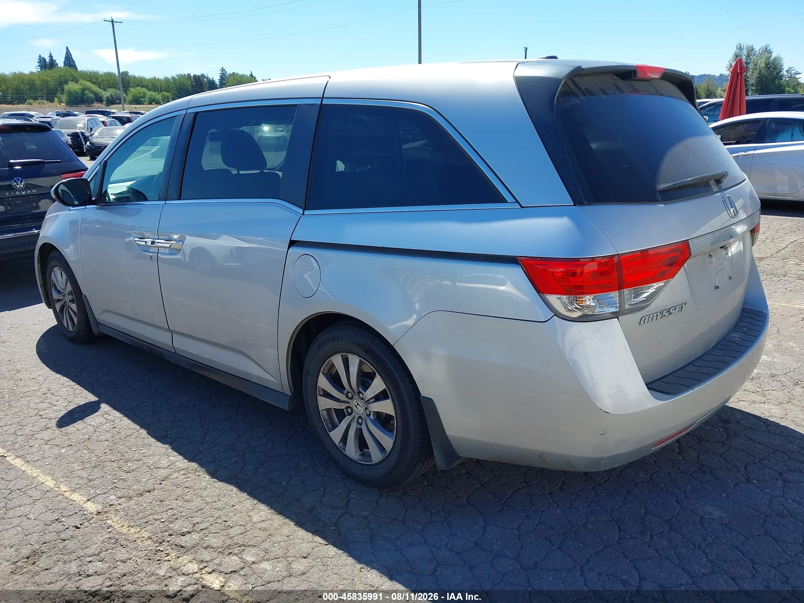 2015 Honda Odyssey Ex-l Silver vin: 5FNRL5H68FB006000