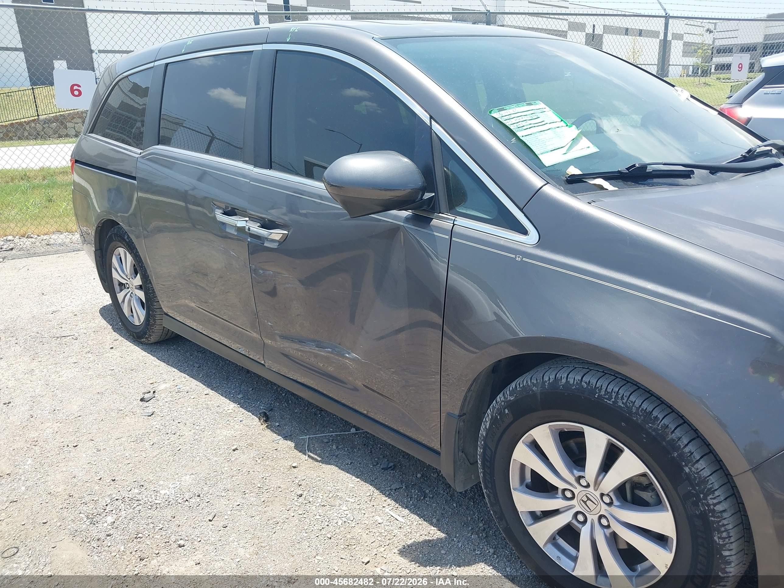 2015 Honda Odyssey Ex-l Gray vin: 5FNRL5H68FB009057
