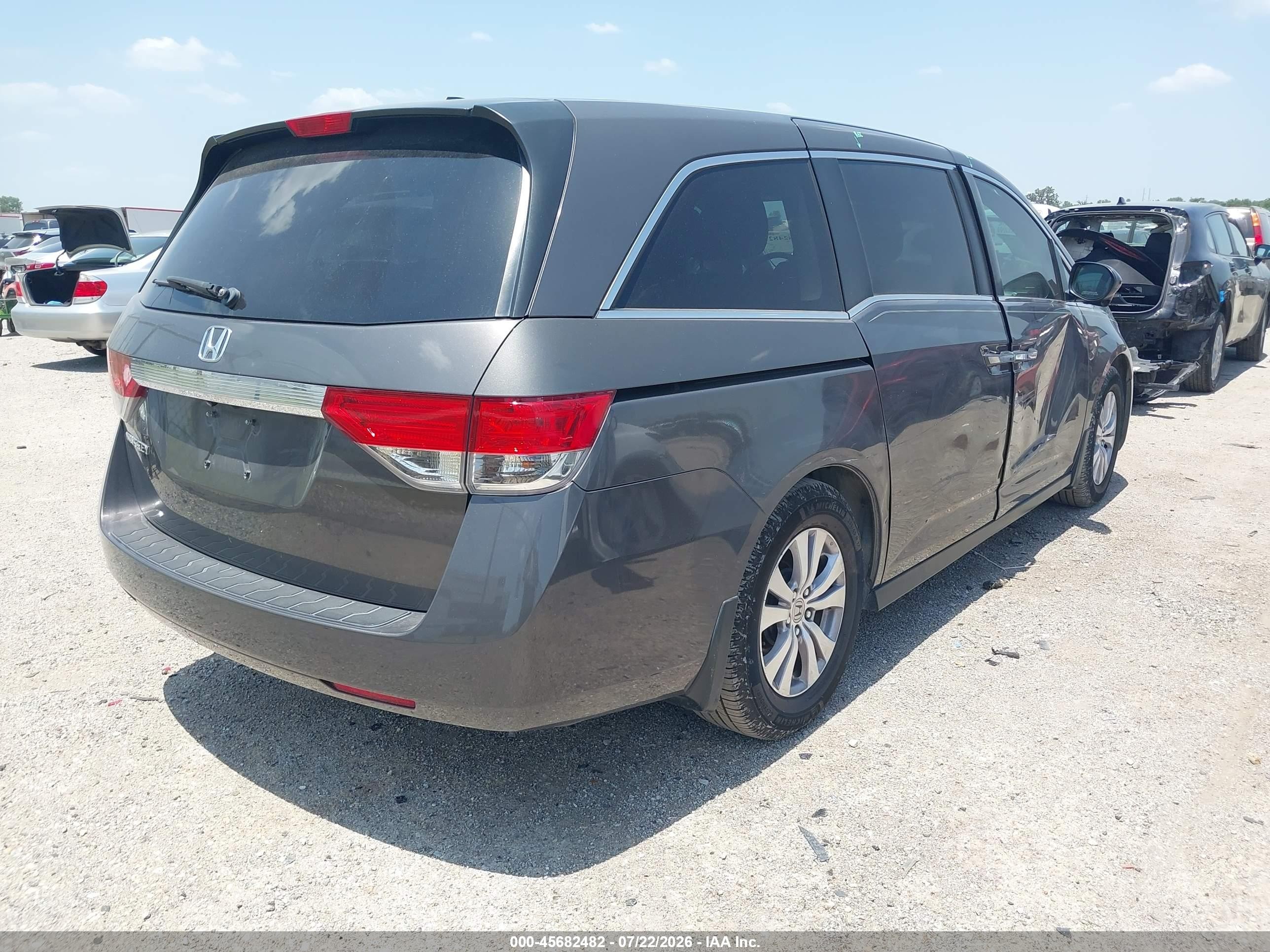 2015 Honda Odyssey Ex-l Gray vin: 5FNRL5H68FB009057